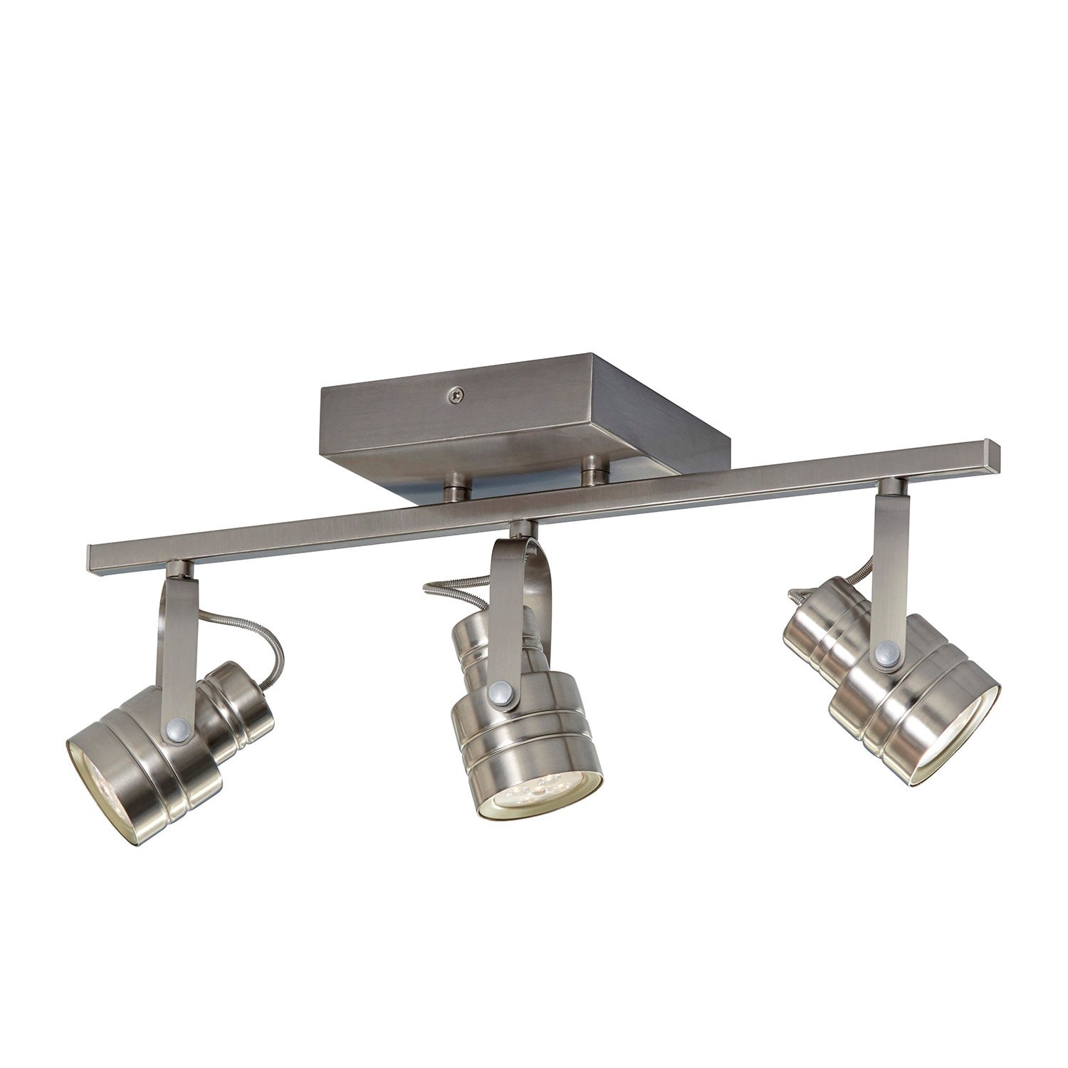 slide 3 of 6, allen + roth Cadigan 17.75-in 3 -Light Satin Nickel dimmable Integrated Modern/contemporary Track Bar, 1 ct