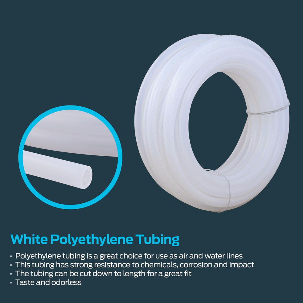 slide 3 of 6, EZ-FLO 1/4-in ID x 100-ft Polyethylene White Polyethylene tubing, 1 ct