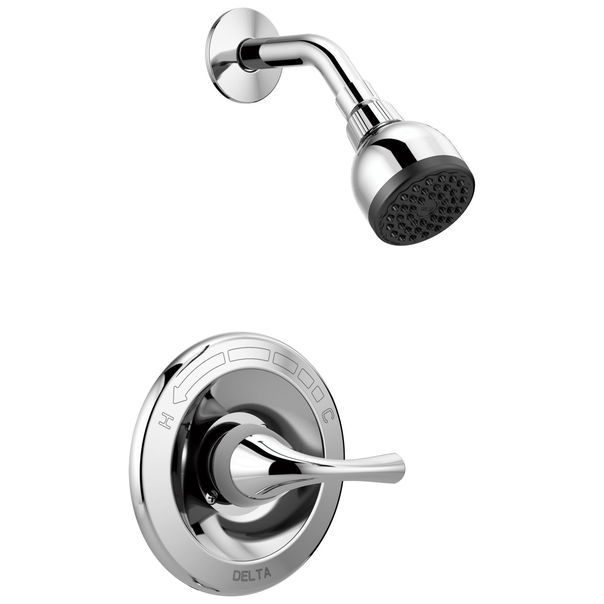 slide 1 of 5, Delta Foundations Chrome 1-handle 2.0-in Round Shower Faucet with Valve (Single Function), 1 ct