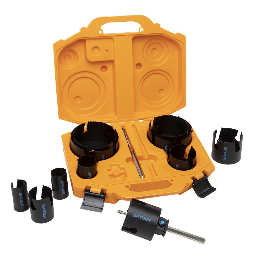 slide 1 of 6, Spyder Carbide-tipped Arbored Adjustable Hole Saw Set (14-Piece) with Hard Case, 1 ct