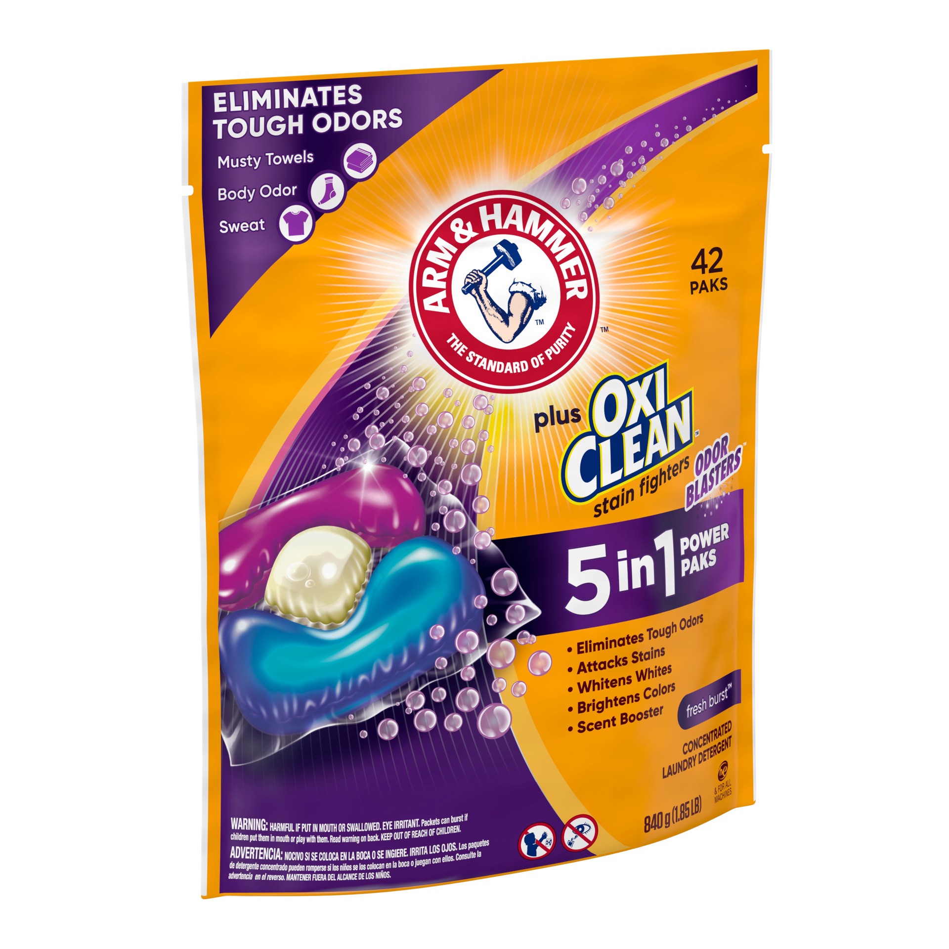 slide 4 of 6, Arm & Hammer 42 -Pack Fresh Burst HE Laundry Detergent 42 Loads 42 -Count, 1 ct