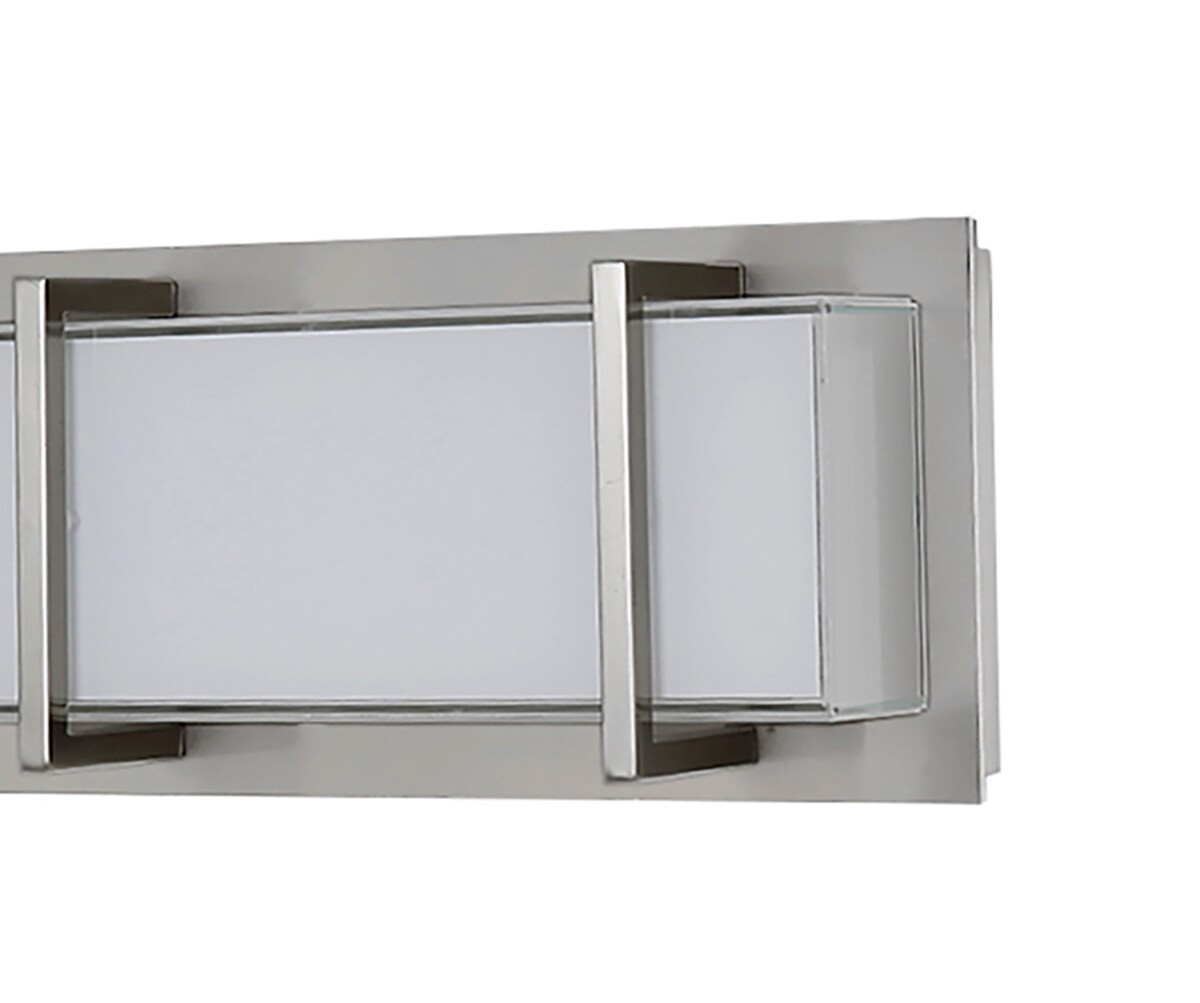 slide 6 of 6, Origin 21 Brighton 12-in 2 Light Brushed Nickel Integrated LED Modern/contemporary Bathroom Vanity light bar, 1 ct