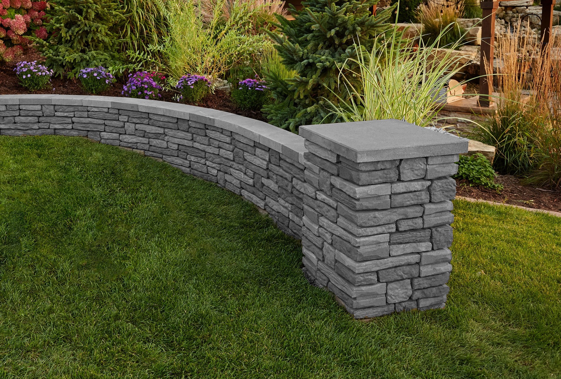 slide 4 of 6, Belgard 4.0-in H x 12.0-in L x 5.75-in D Riverblend Concrete Retaining wall block, 1 ct