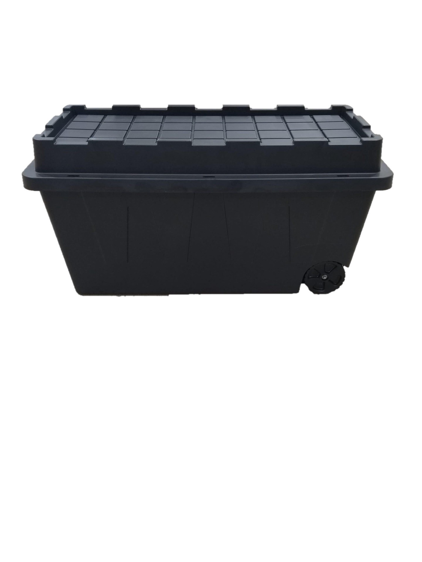 slide 5 of 6, Project Source Commander X-large 64 -Gallons ( 256 -Quarts ) Black Heavy Duty Rolling Stackable Tote with Latching Lid, 1 ct