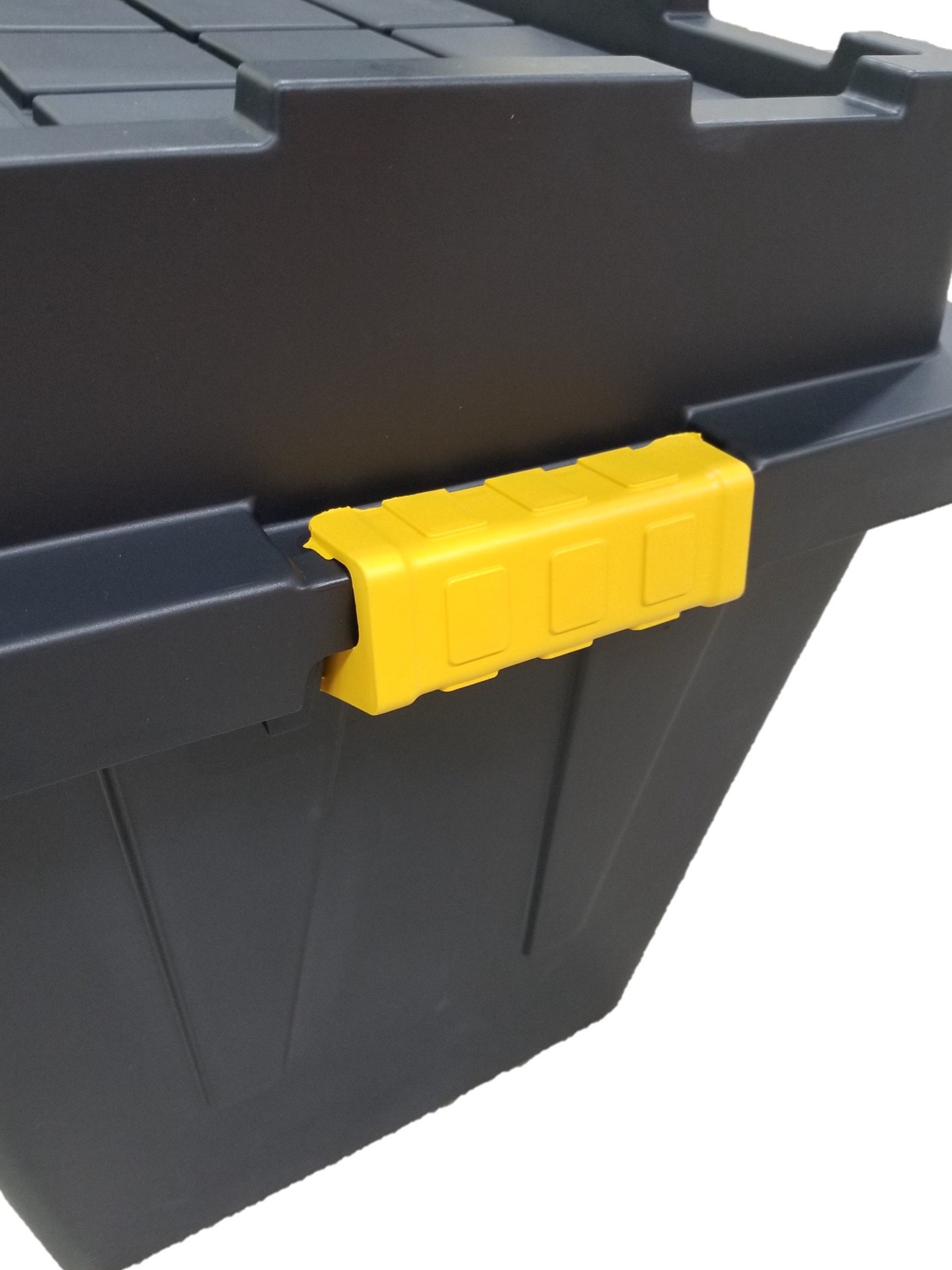 slide 4 of 6, Project Source Commander X-large 64 -Gallons ( 256 -Quarts ) Black Heavy Duty Rolling Stackable Tote with Latching Lid, 1 ct