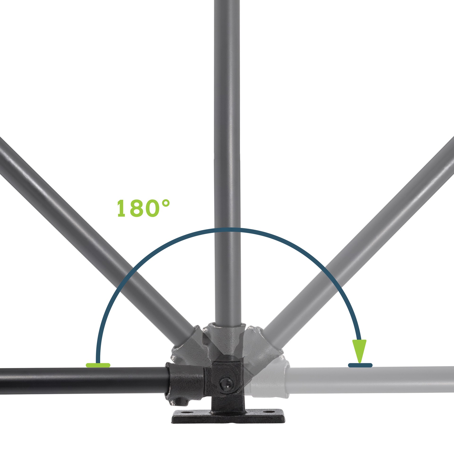 slide 3 of 6, SteelTek 3/4-in Structural Black Swivel Base, 1 ct