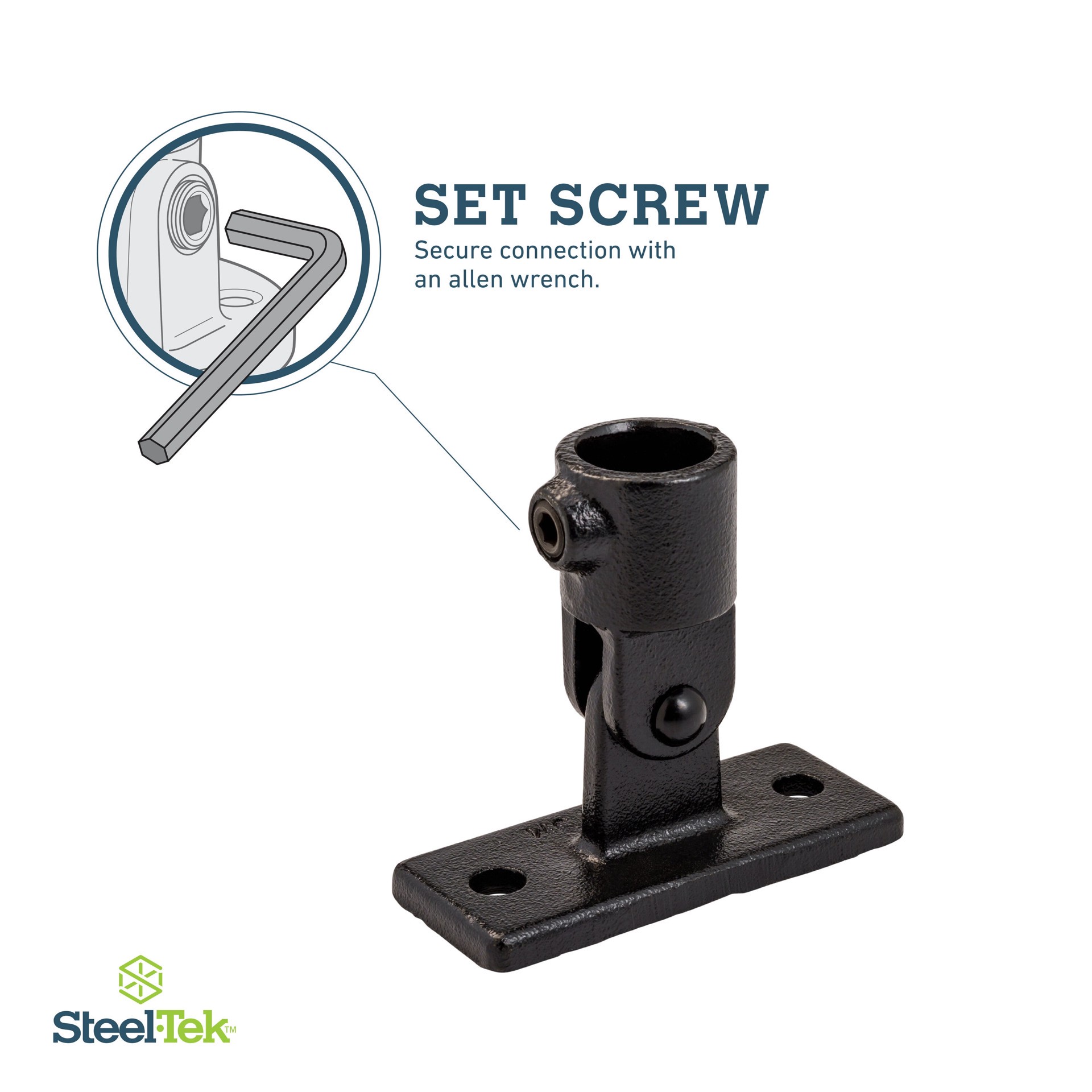 slide 6 of 6, SteelTek 3/4-in Structural Black Swivel Base, 1 ct