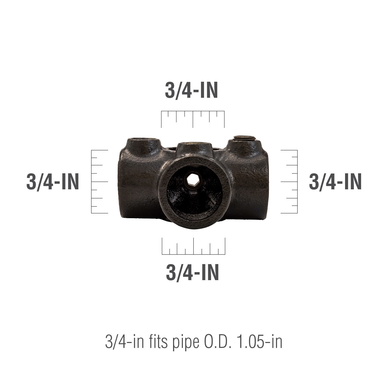 slide 3 of 6, SteelTek 3/4-in Structural Black 3 Socket Cross, 1 ct