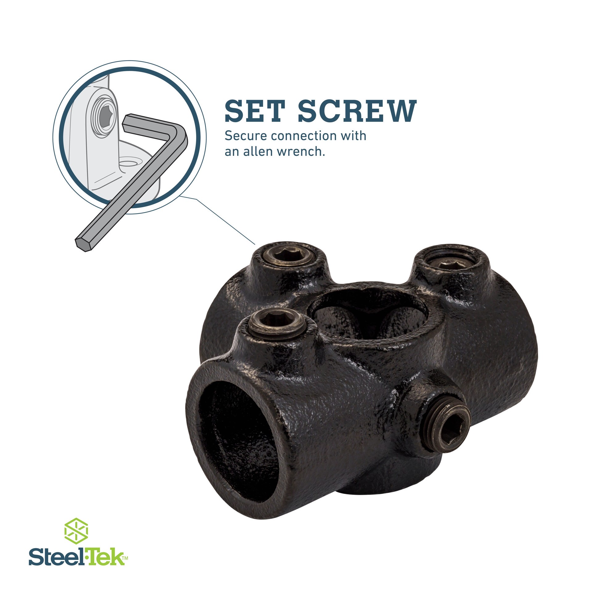 slide 5 of 6, SteelTek 3/4-in Structural Black 3 Socket Cross, 1 ct