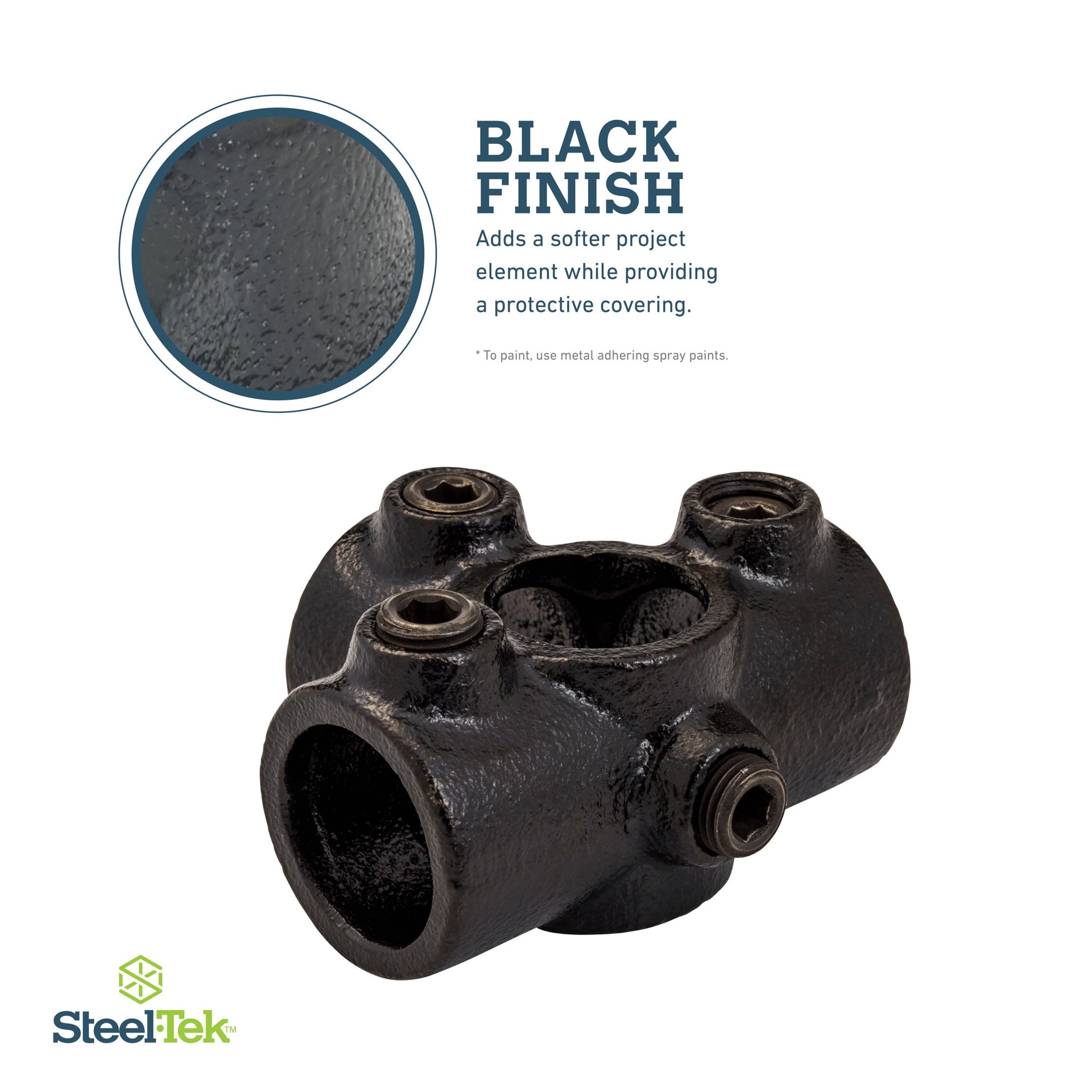 slide 6 of 6, SteelTek 3/4-in Structural Black 3 Socket Cross, 1 ct