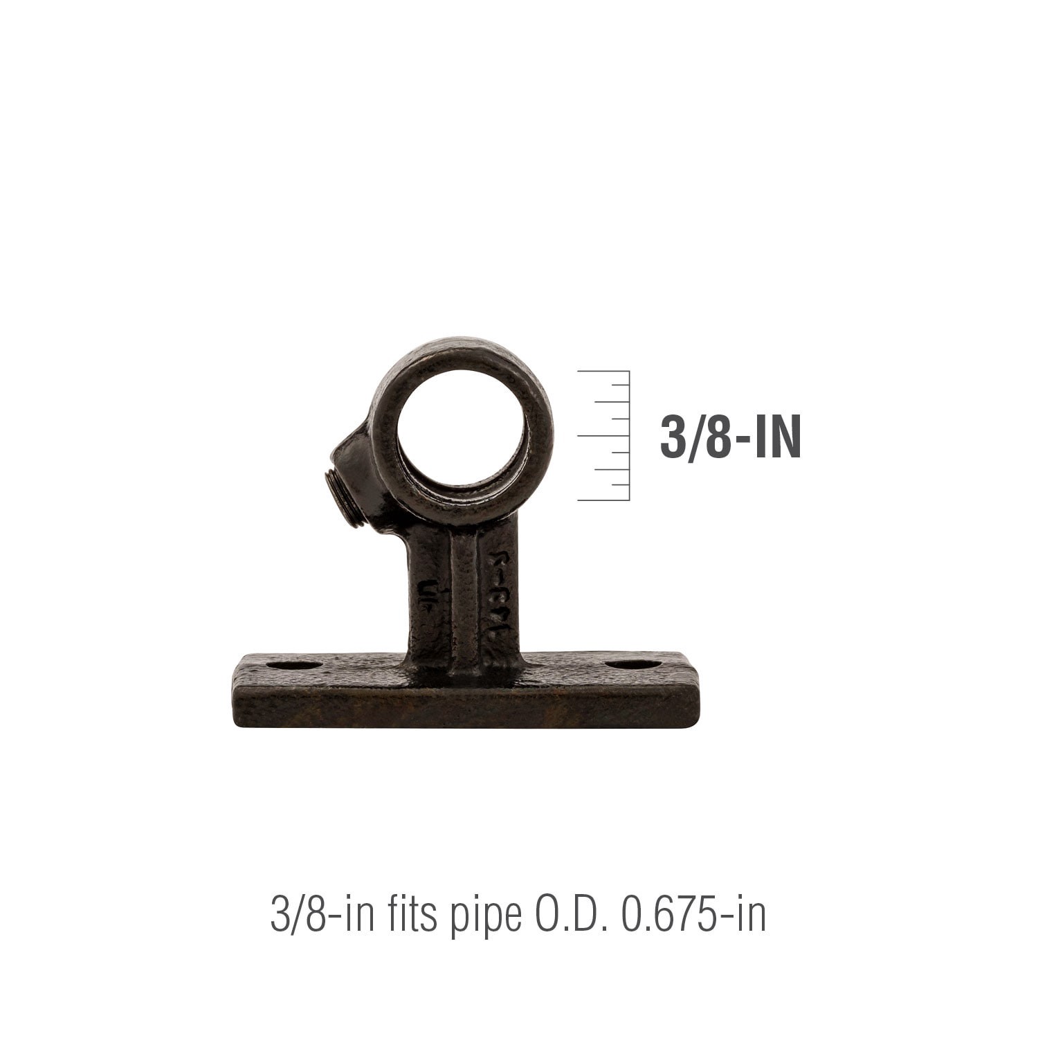 slide 3 of 6, SteelTek 3/8-in Structural Black Rail Support, 1 ct