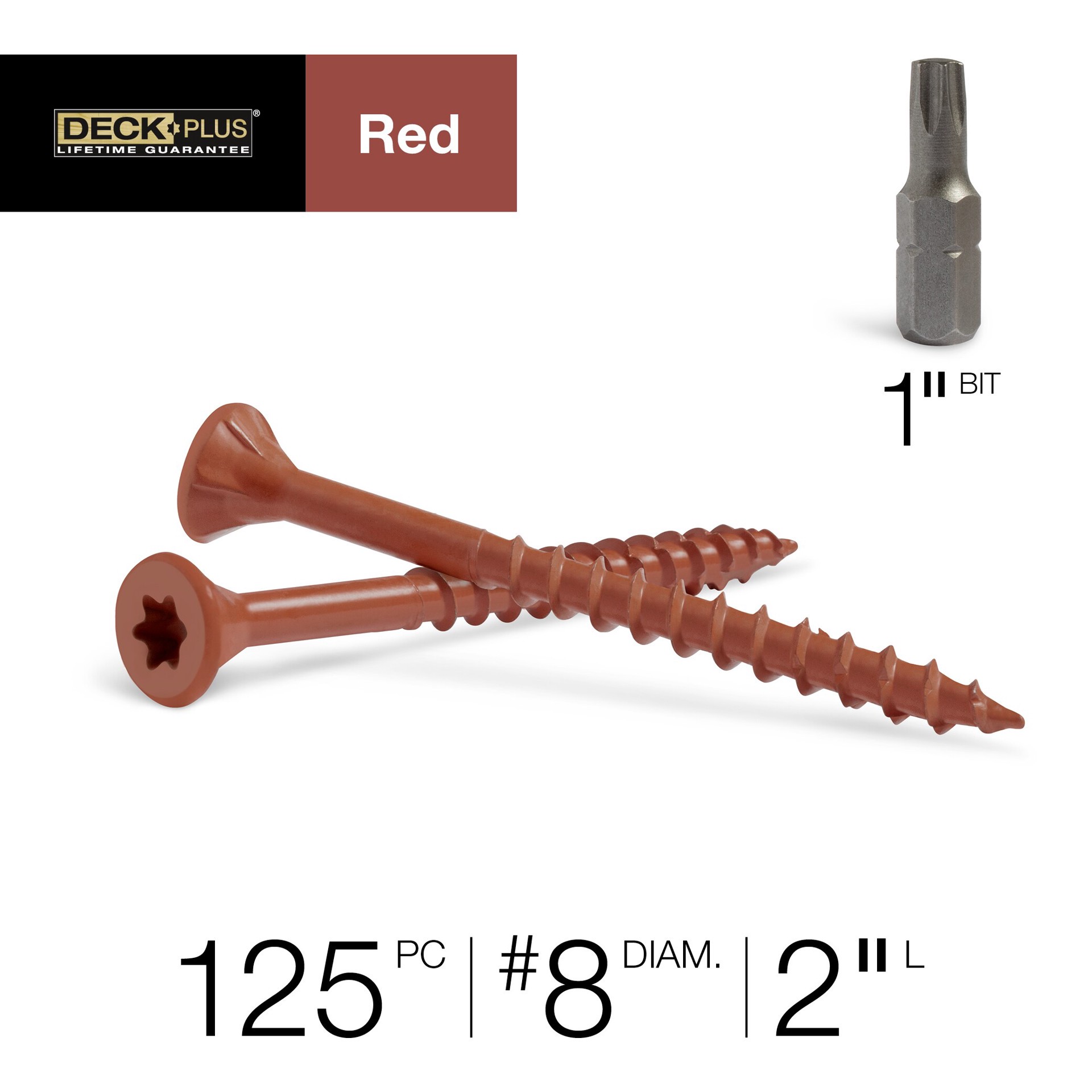 slide 2 of 6, Deck Plus #8 x 2-in Wood to wood Deck Screws ( 125 -Per Box ), 1 ct