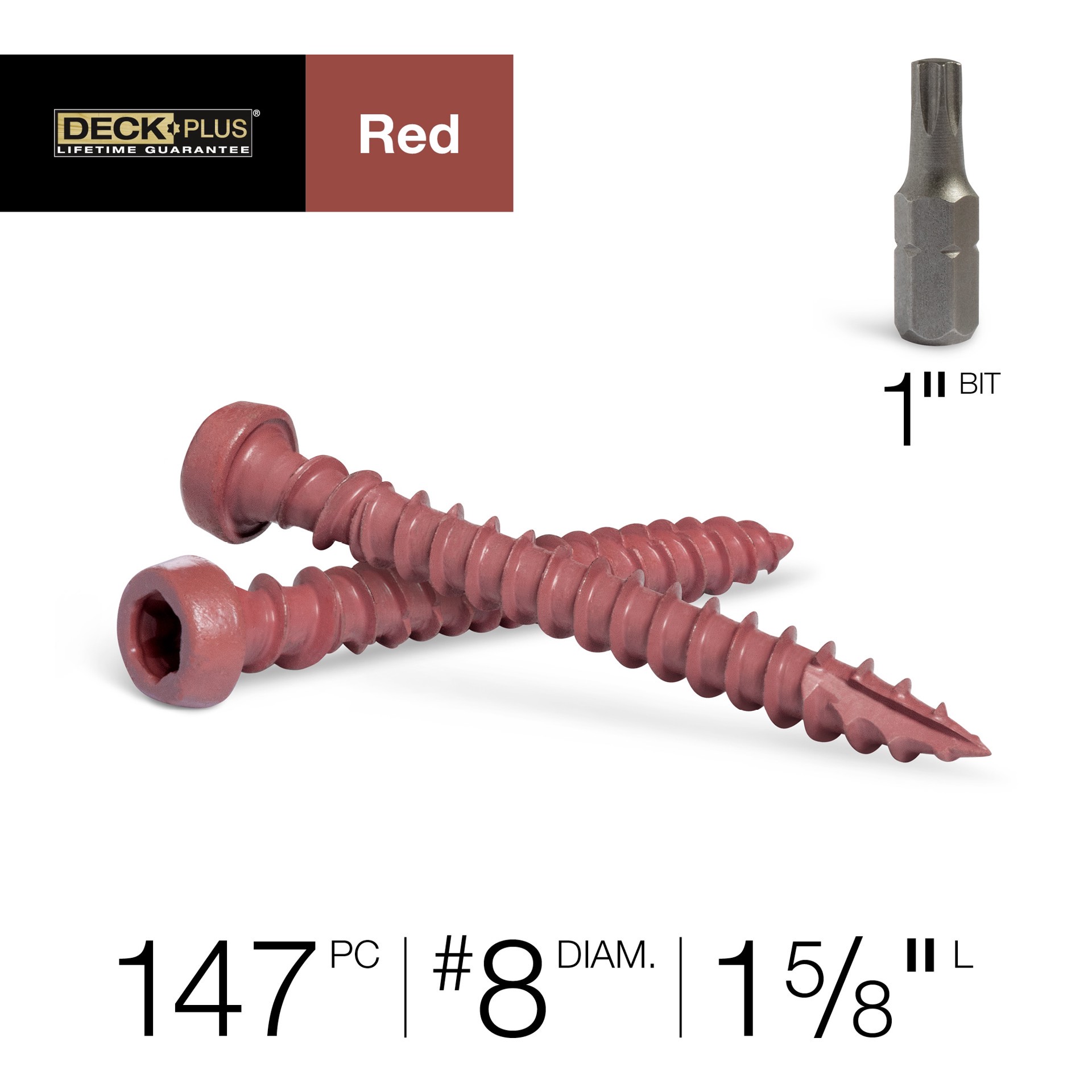 slide 2 of 6, Deck Plus #8 x 1-1/2-in Composite Deck Screws (147-Per Box), 1 ct