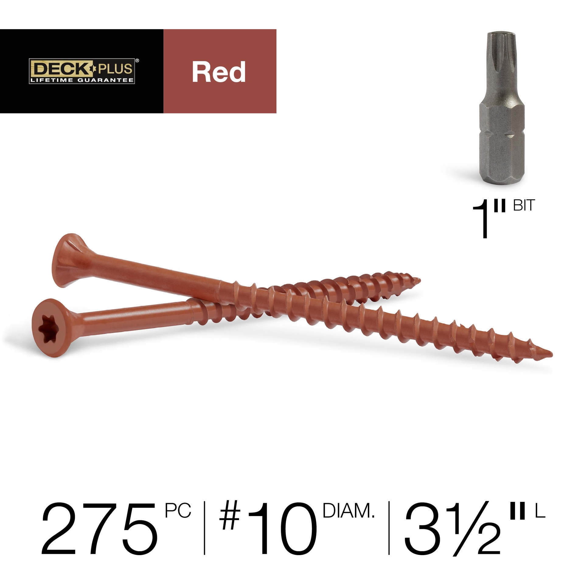 slide 2 of 6, Deck Plus #10 x 3-1/2-in Wood to wood Deck Screws ( 275 -Per Box ), 1 ct