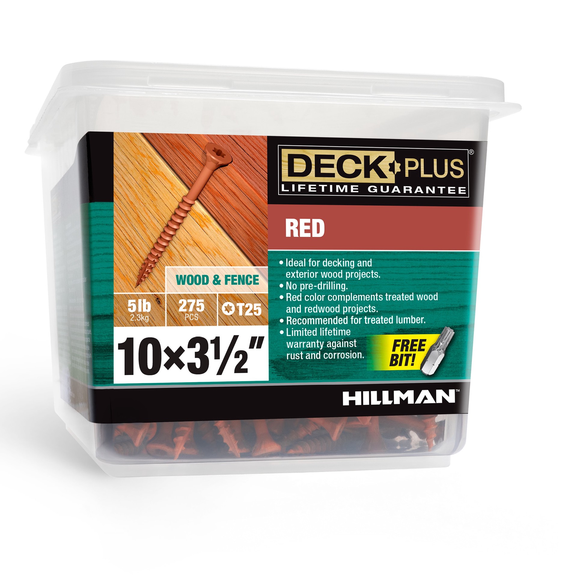 slide 1 of 6, Deck Plus #10 x 3-1/2-in Wood to wood Deck Screws ( 275 -Per Box ), 1 ct