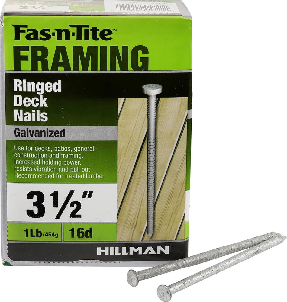 slide 3 of 6, Fas-n-Tite 3-1/2-in x 16d Galvanized Spiral Shank Deck nails ( 48 -Per Box ), 1 ct