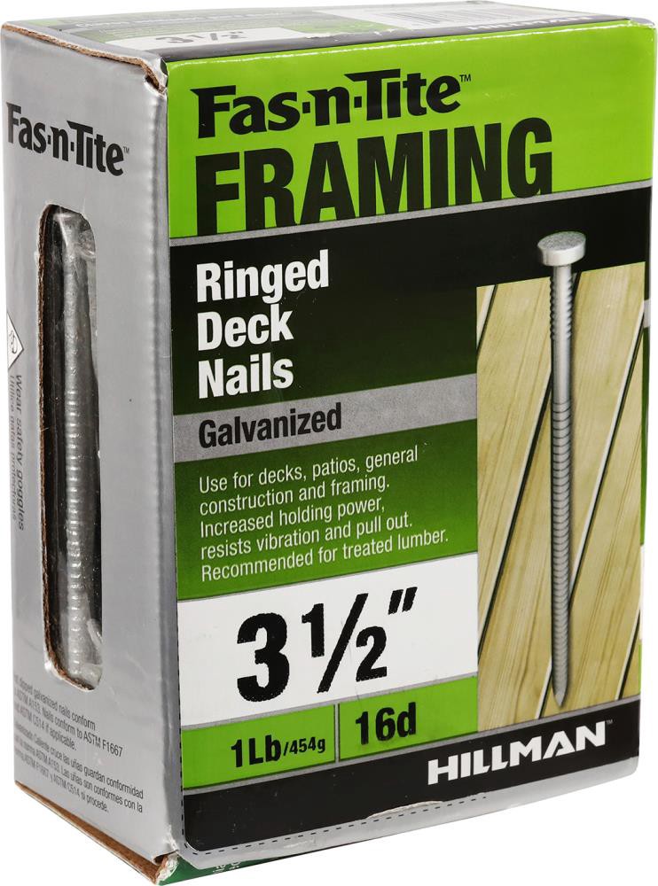 slide 4 of 6, Fas-n-Tite 3-1/2-in x 16d Galvanized Spiral Shank Deck nails ( 48 -Per Box ), 1 ct