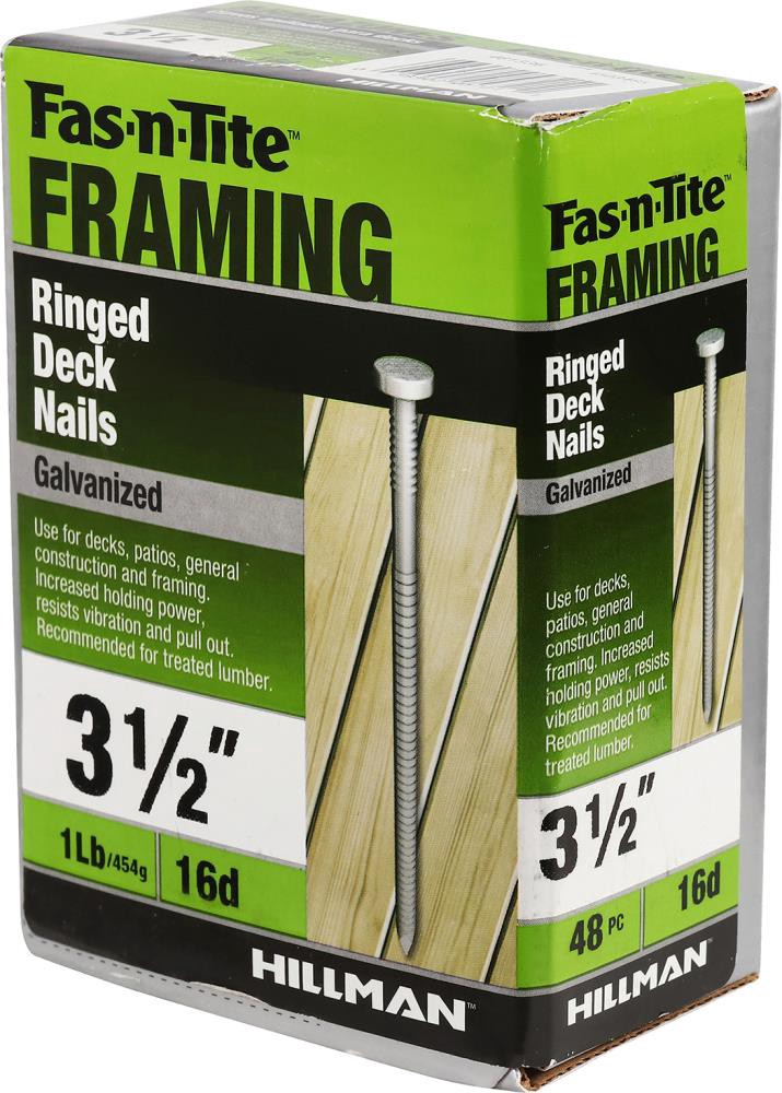 slide 5 of 6, Fas-n-Tite 3-1/2-in x 16d Galvanized Spiral Shank Deck nails ( 48 -Per Box ), 1 ct
