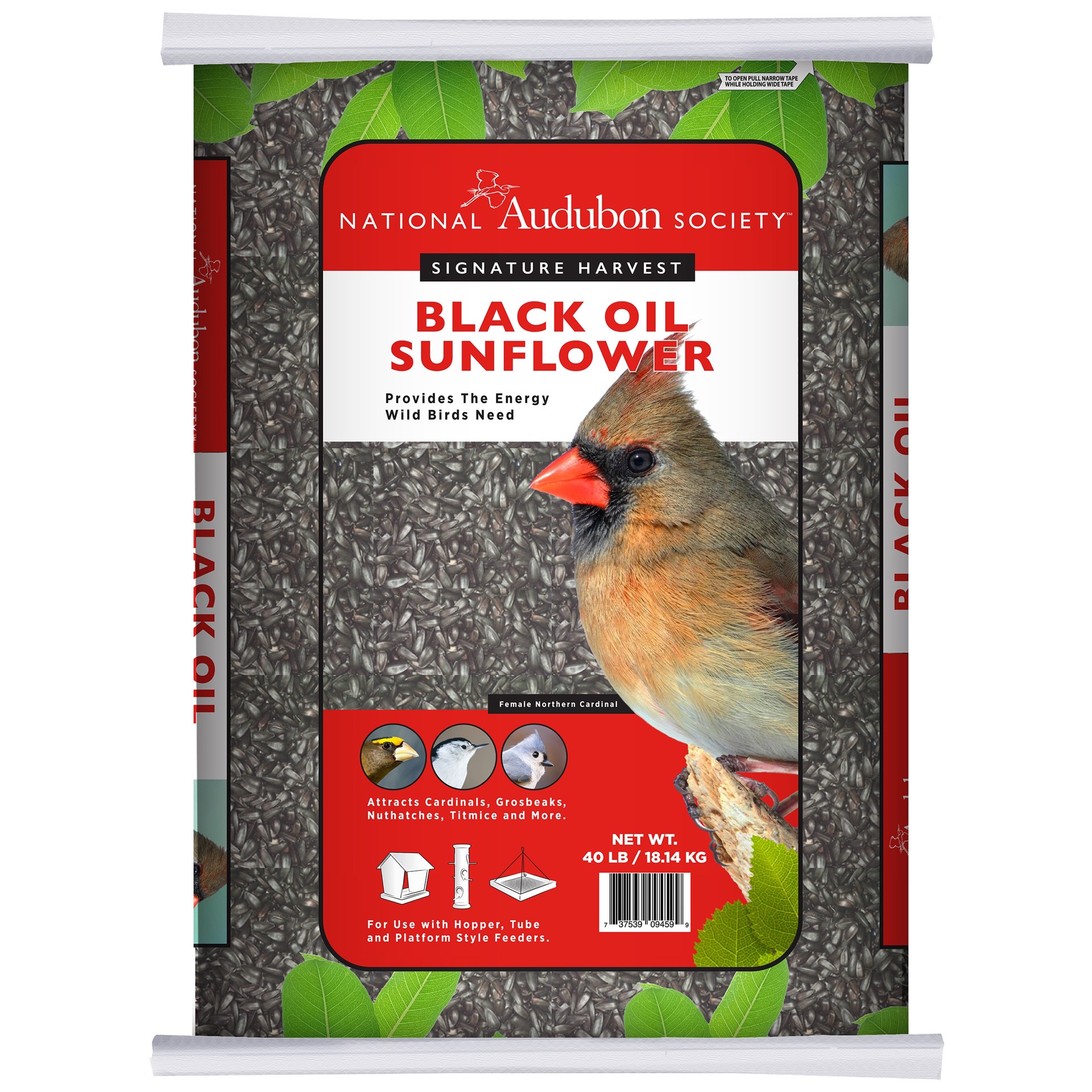 slide 1 of 6, National Audubon Society Black Oil Sunflower Seed Black oil sunflower Bird food 40 Pound(s), 1 ct