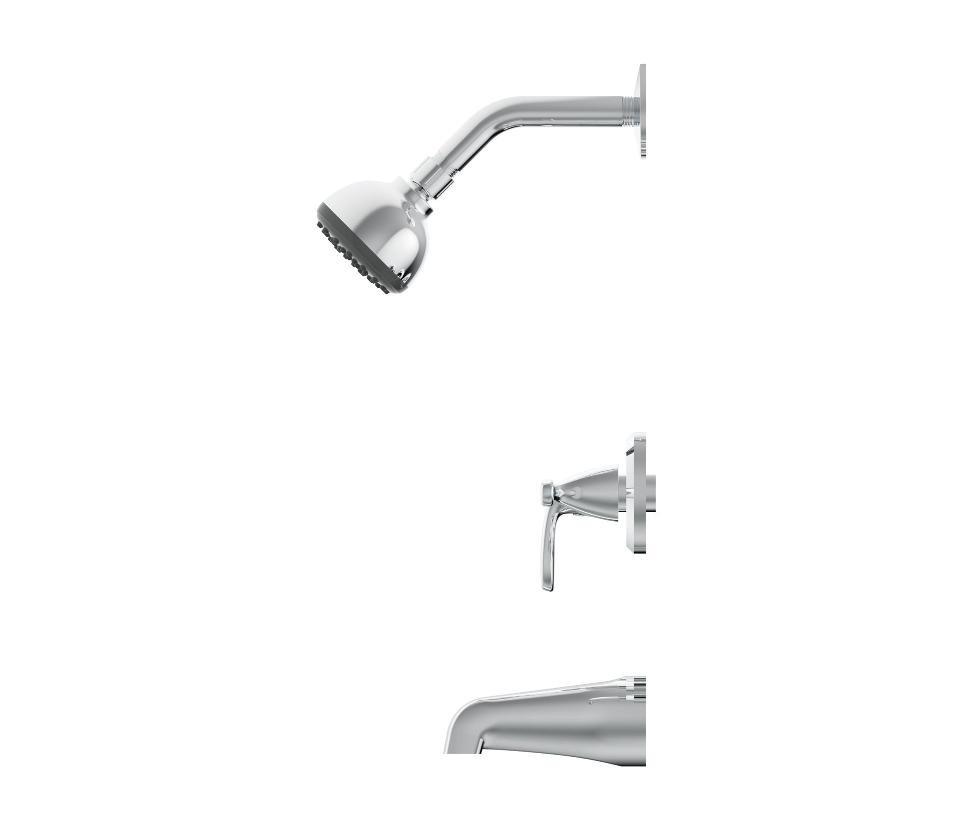 slide 3 of 6, Project Source Everfield Polished Chrome 3-handle 3.15-in Round Bathtub and shower Faucet with Valve (Single Function), 1 ct