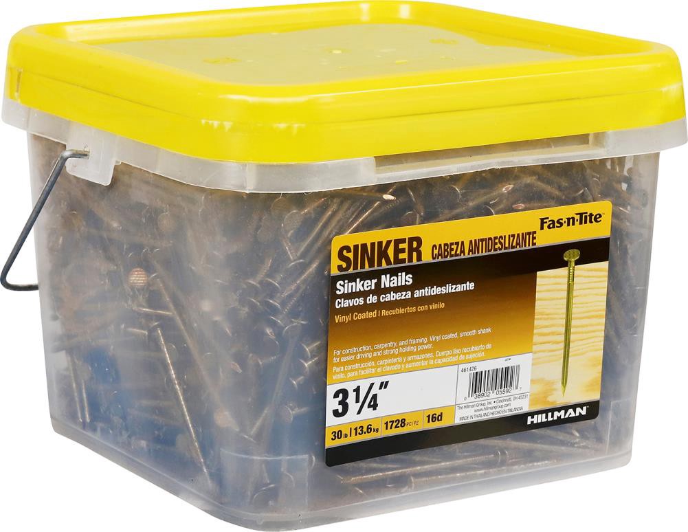 slide 6 of 6, Fas-n-Tite 3-1/4-in x 16d Vinyl-coated Smooth Shank Sinker nails ( 1728 -Per Box ), 1 ct