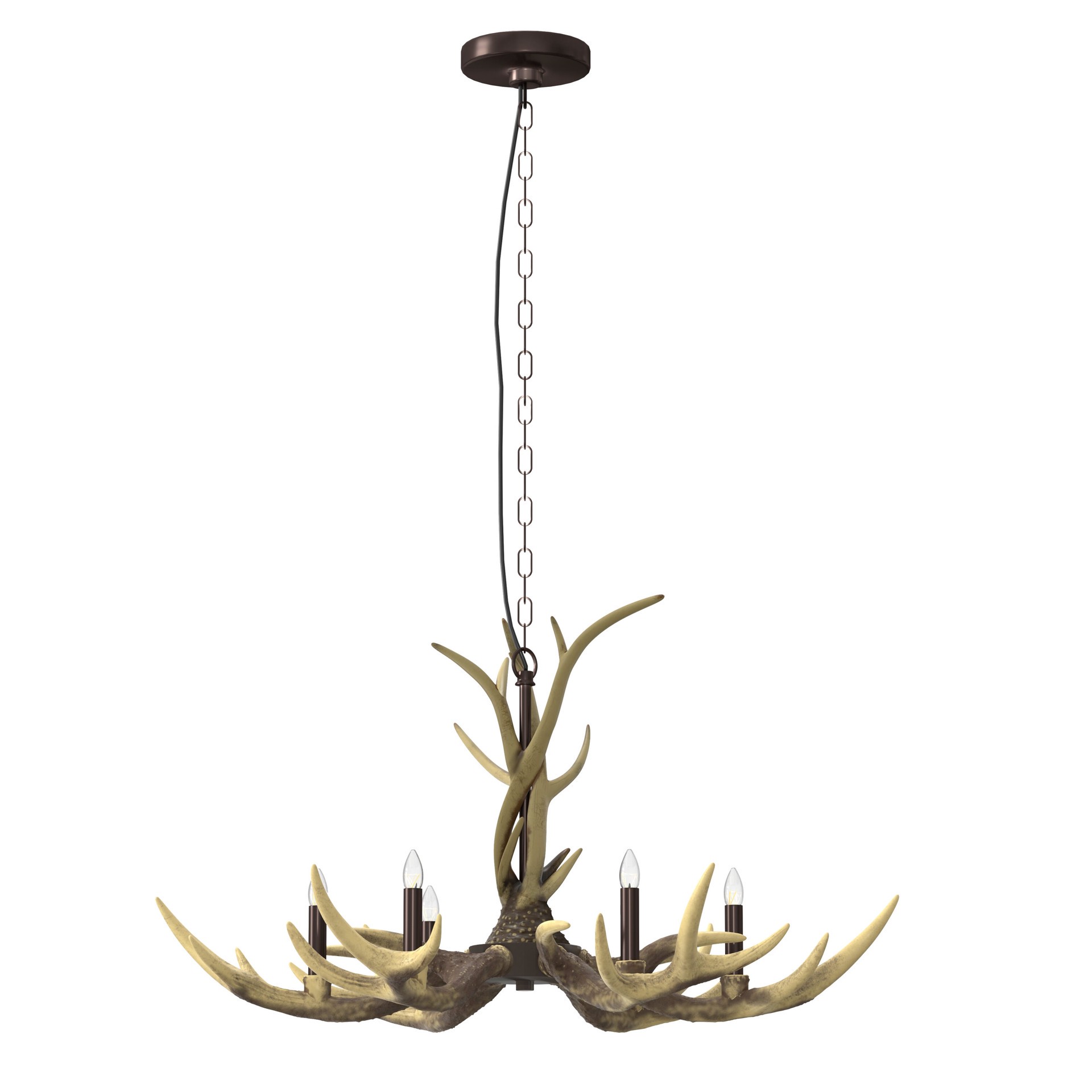 slide 2 of 6, allen + roth Fallow Ridge 6 -Light Bronze Rustic For Use in Bedrooms, Dining Rooms, Foyers, Living Rooms Chandelier, 1 ct
