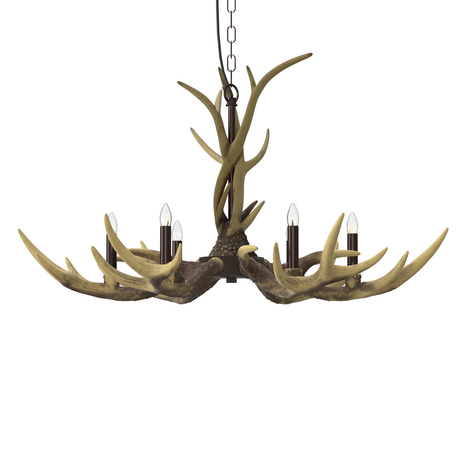 slide 6 of 6, allen + roth Fallow Ridge 6 -Light Bronze Rustic For Use in Bedrooms, Dining Rooms, Foyers, Living Rooms Chandelier, 1 ct
