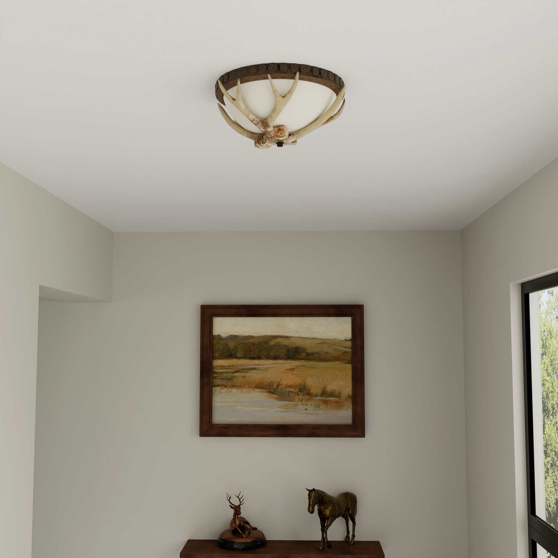 slide 3 of 6, allen + roth Fallow Ridge 1 -Light 16-in Matte Bronze Flush Mount Light, 1 ct