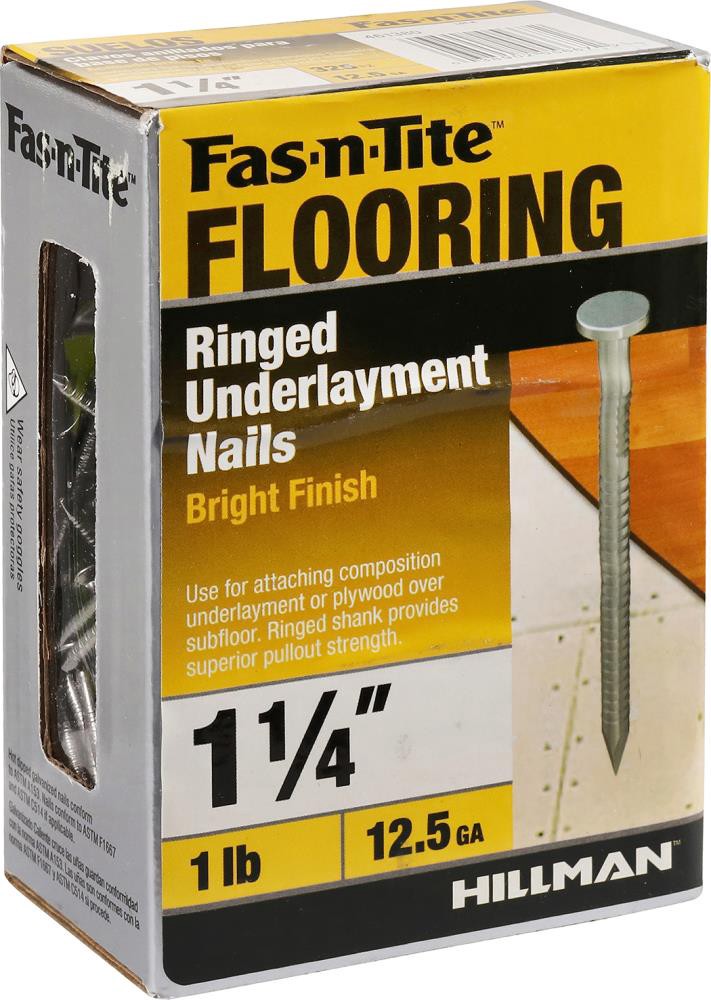 slide 4 of 6, Fas-n-Tite 1-1/4-in 12.5 -Gauge Hot-dipped galvanized Ring Shank Flooring Nails 328 -Per Box, 1 ct