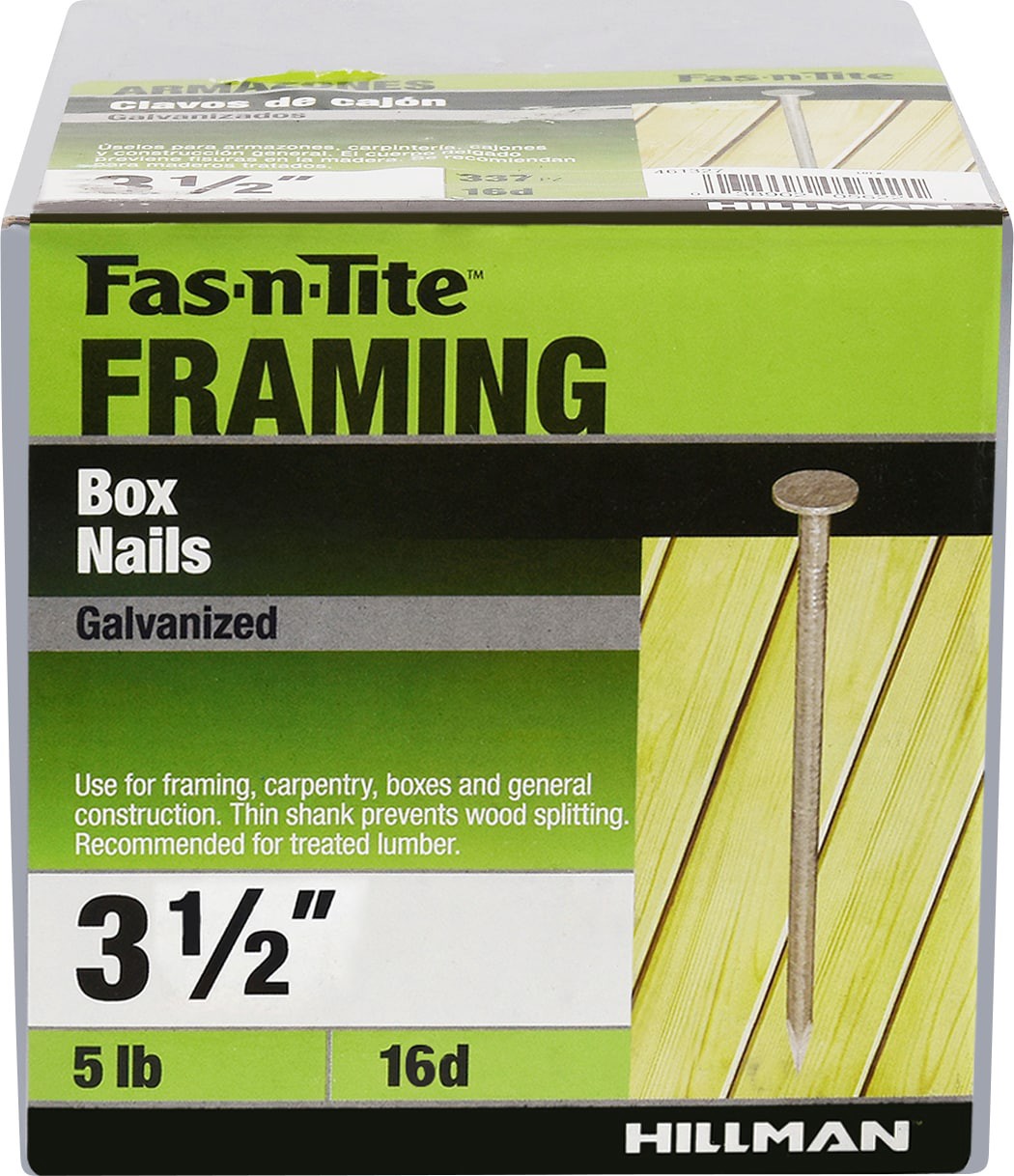 slide 3 of 6, Fas-n-Tite 3-1/2-in x 16d Galvanized Smooth Shank Box nails ( 337 -Per Box ), 1 ct