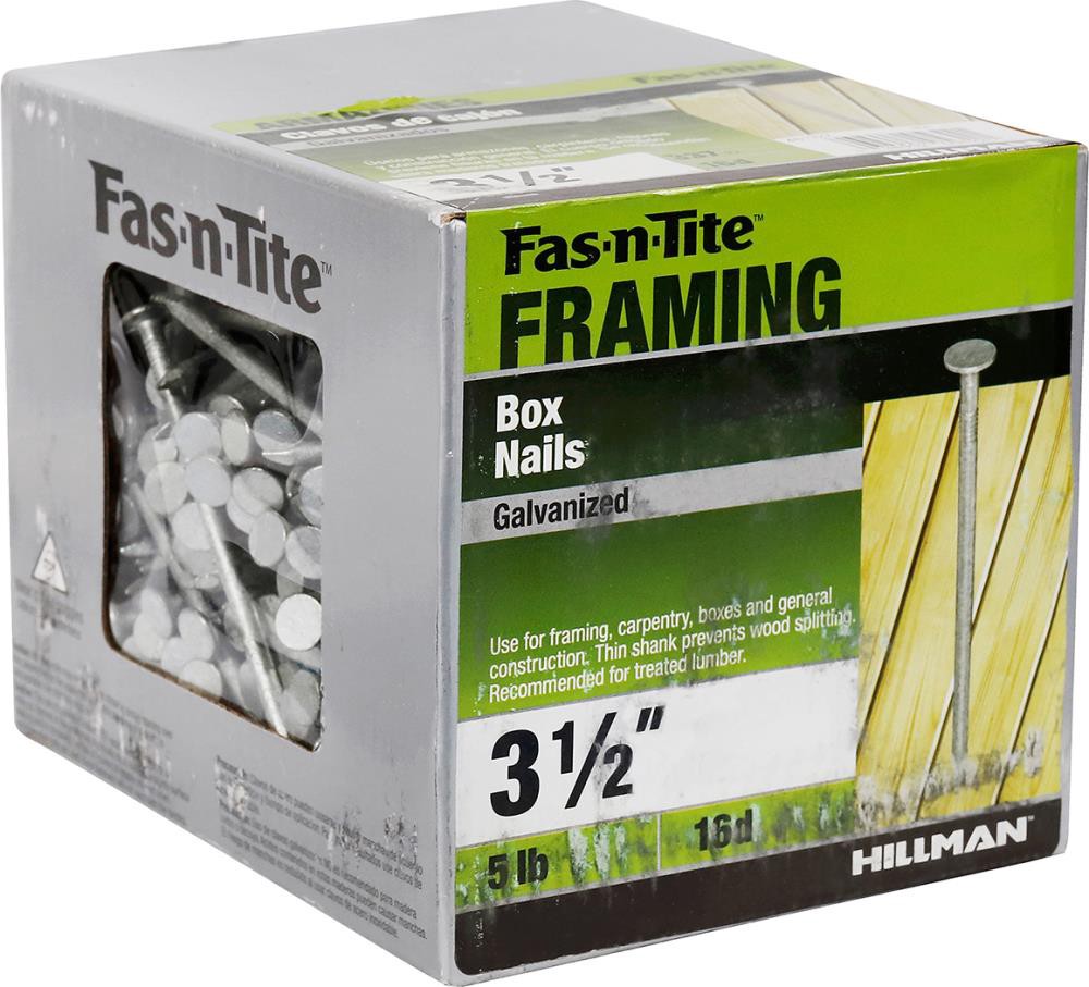 slide 4 of 6, Fas-n-Tite 3-1/2-in x 16d Galvanized Smooth Shank Box nails ( 337 -Per Box ), 1 ct