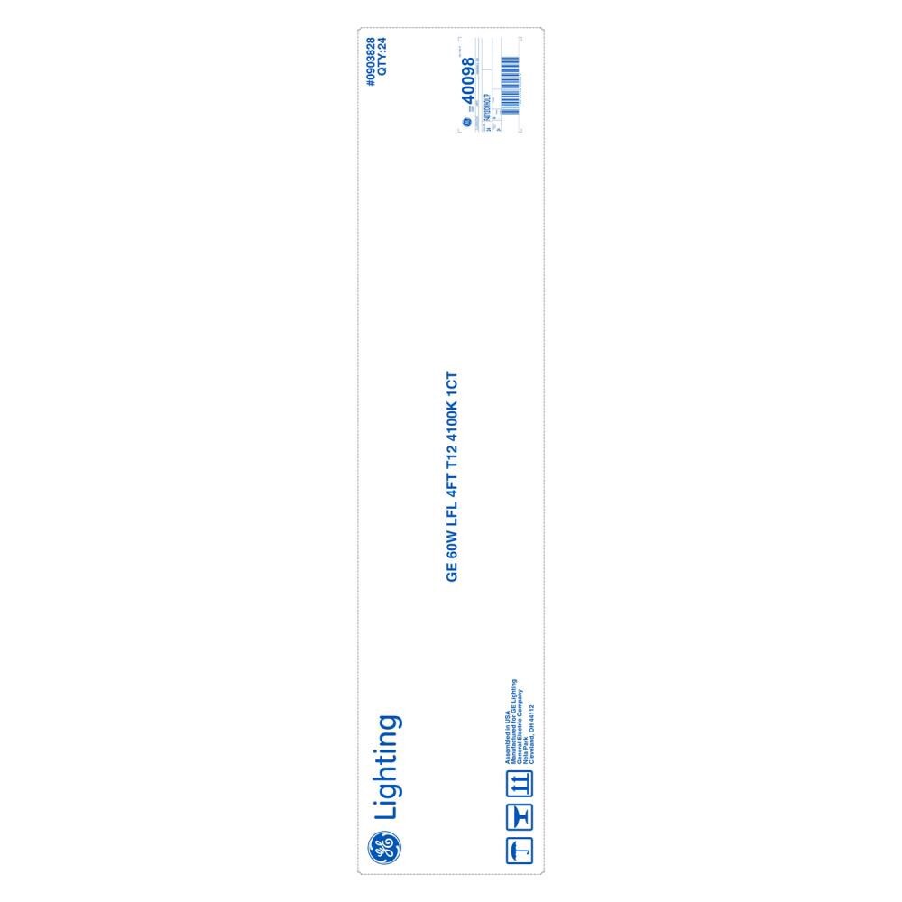 slide 4 of 4, GE 60 -Watt EQ T12 Cool white Fluorescent Tube Light Bulb, 1 ct