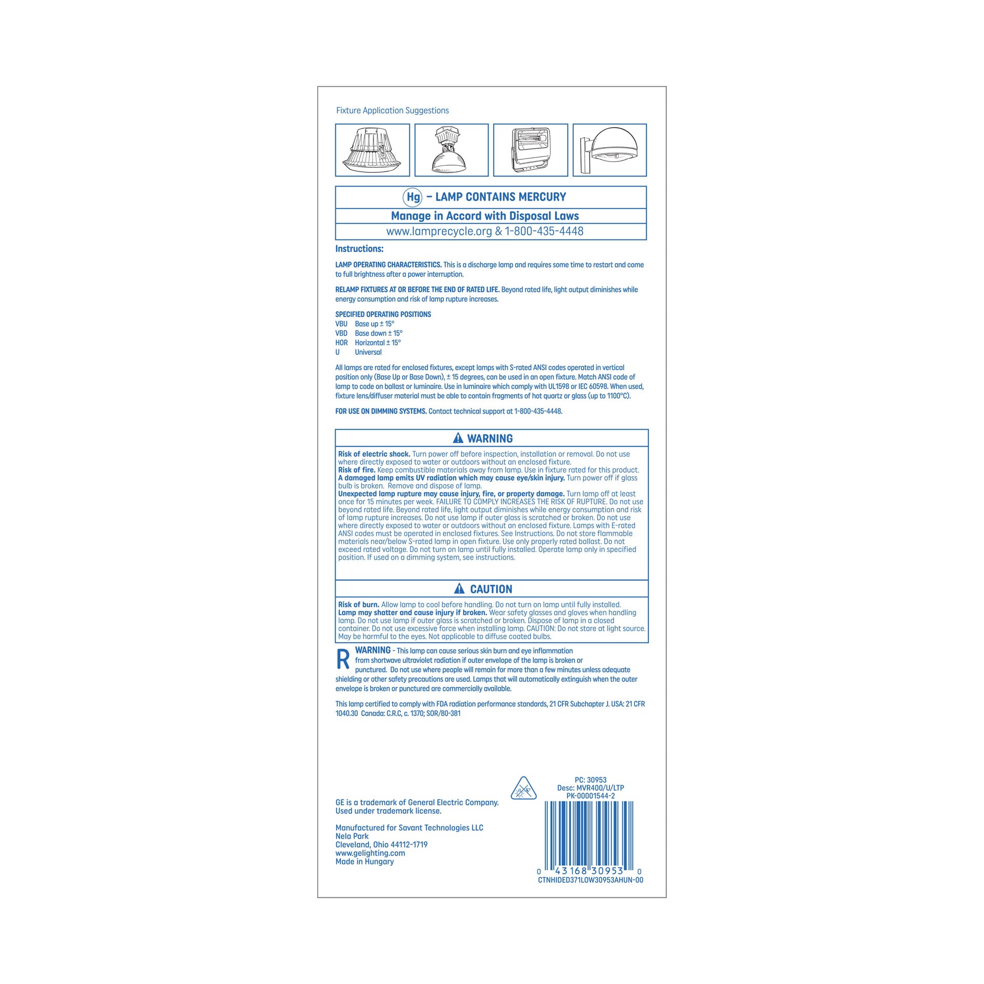 slide 4 of 4, GE 400 -Watt EQ ED37 Cool white Mogul base (E-39) Metal halide Specialty Light Bulb, 1 ct