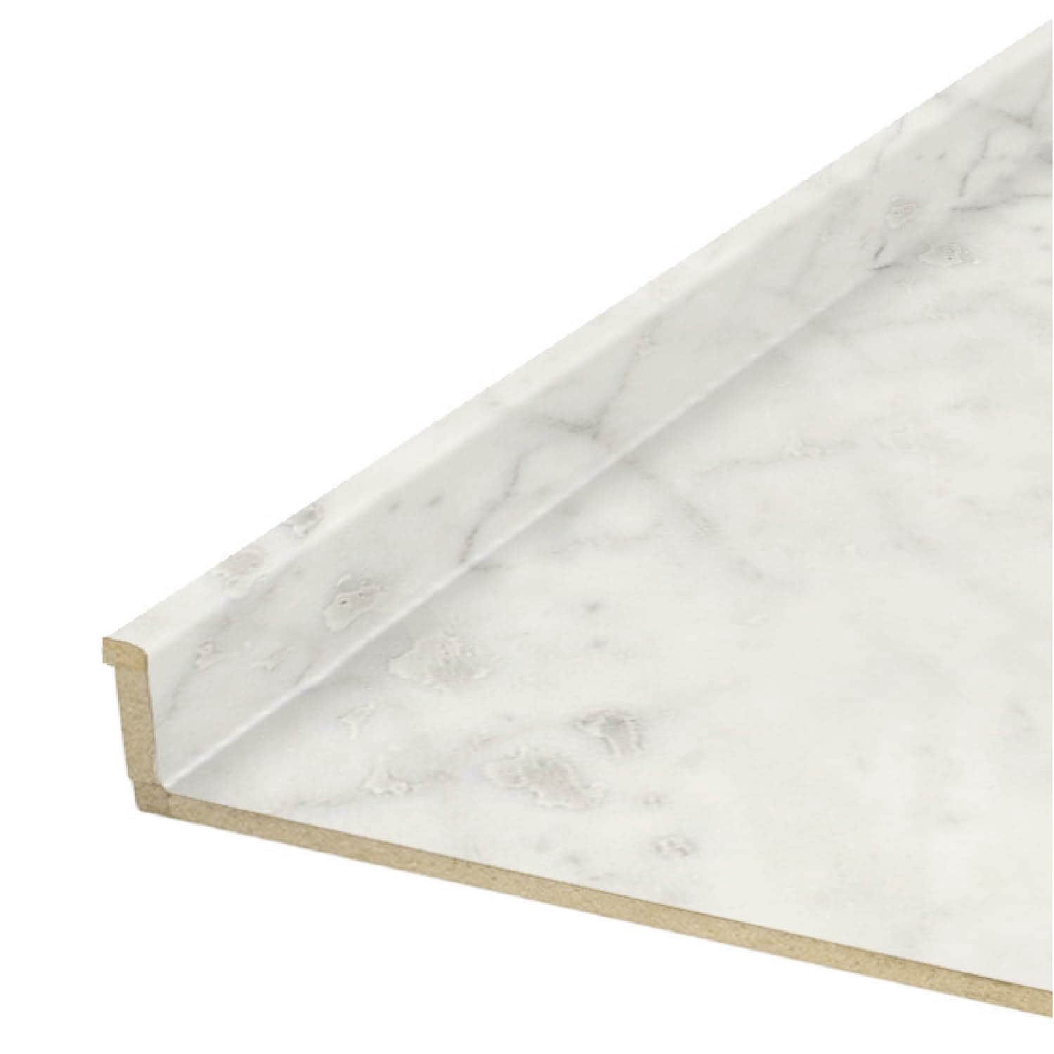 slide 1 of 6, VT Dimensions Formica Artisan 4-ft x 25.25-in x 3.75-in Carrara Bianco, Artisan Laminate Countertop with Integrated Backsplash, 1 ct