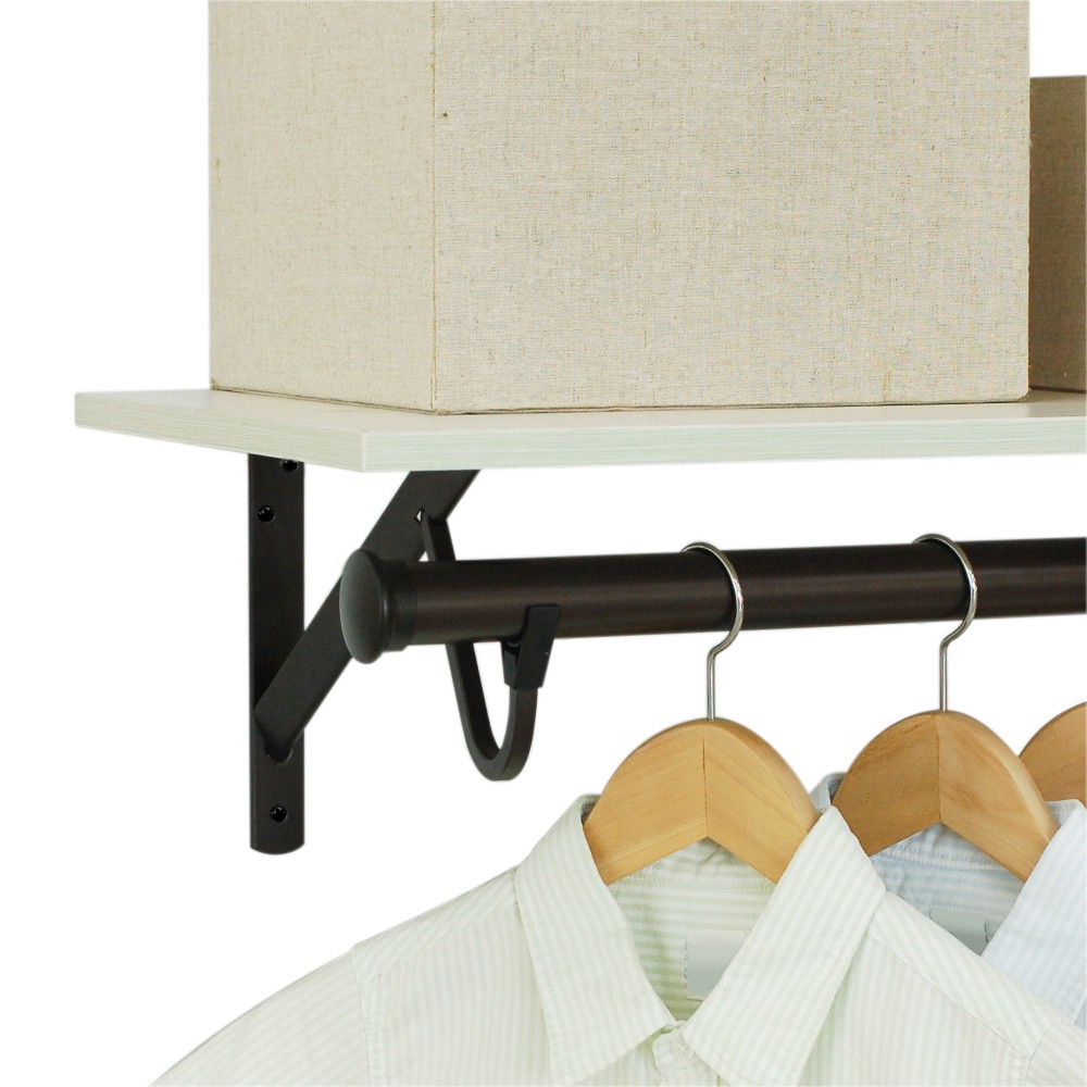 slide 3 of 6, Project Source 12.84-in L x 1.06-in W x 12.84-in D Heavy Duty Bronze Shelf bracket, 1 ct