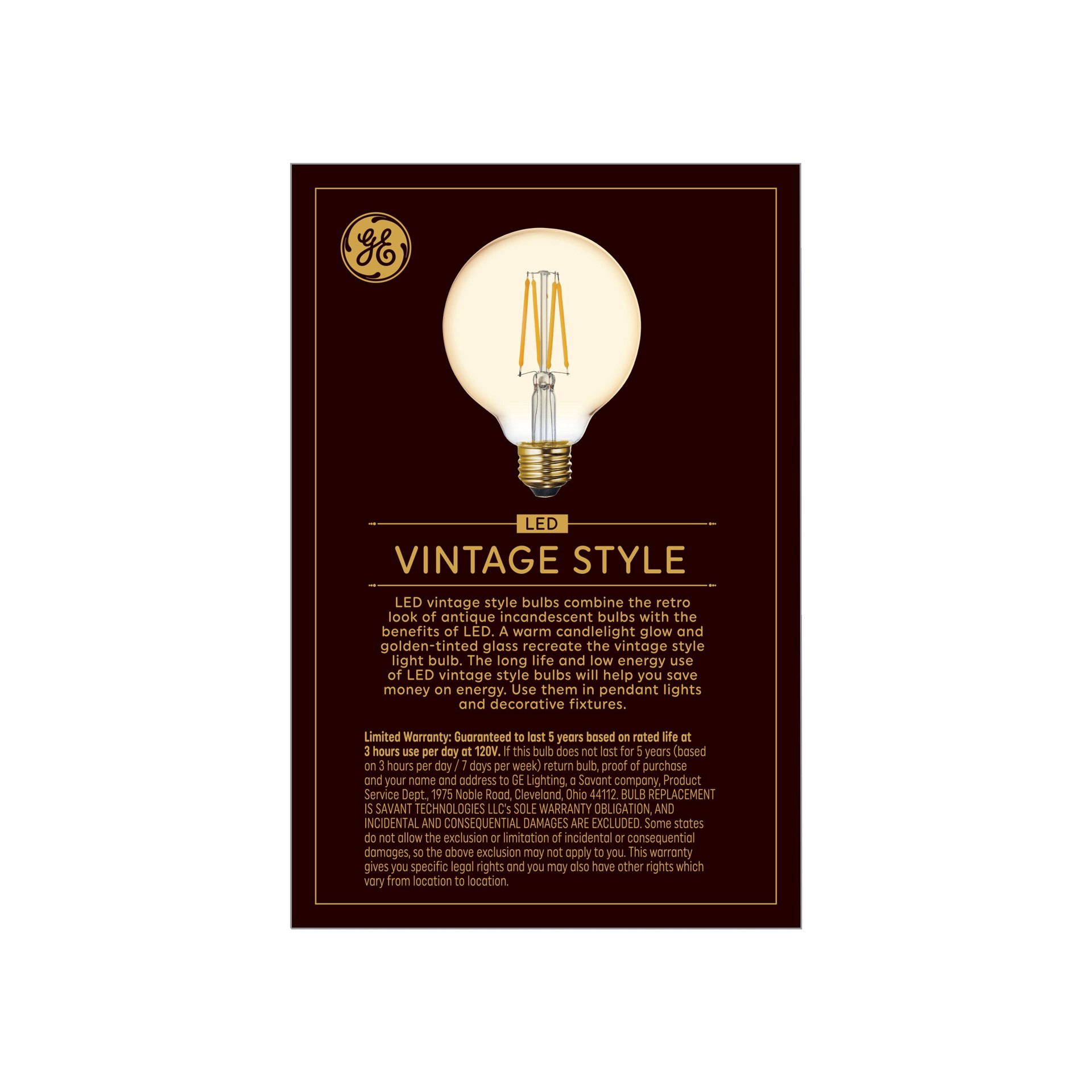 slide 4 of 6, GE 60 -Watt EQ G30 Warm candlelight Medium base (E-26) Dimmable LED Decorative Light Bulb, 1 ct