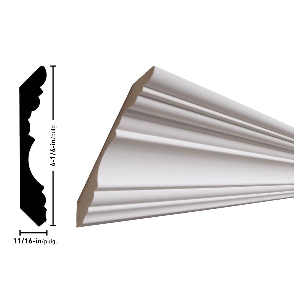 slide 4 of 5, allen + roth 4-1/4-in x 12-ft Painted MDF L 326 Crown Moulding, 1 ct