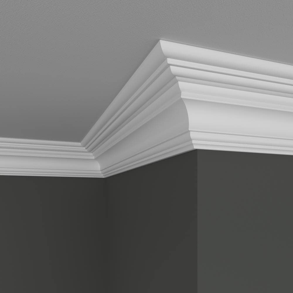slide 5 of 5, allen + roth 4-1/4-in x 12-ft Painted MDF L 326 Crown Moulding, 1 ct