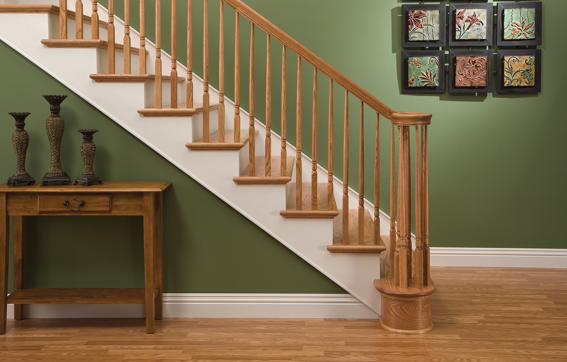 slide 2 of 5, L.J. Smith Stair Systems 58-in x 3.0-in Unfinished Red oak Classic Starting Stair Newel Post, 1 ct