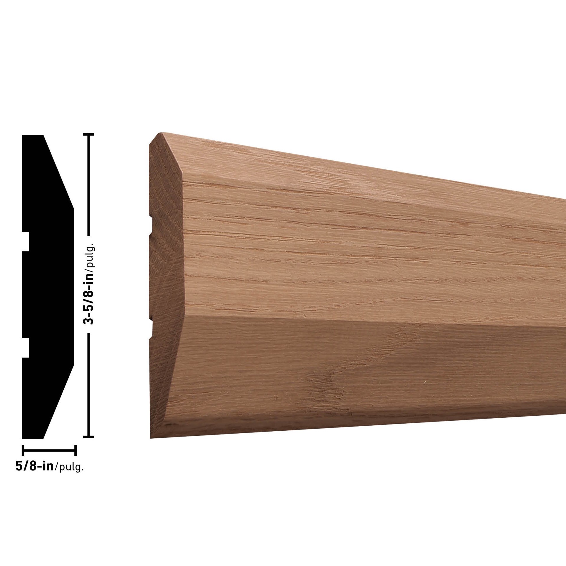 slide 3 of 6, RELIABILT 5/8-in x 3-5/8-in x 3-ft 1-in Unfinished Red oak 358 Casing, 1 ct