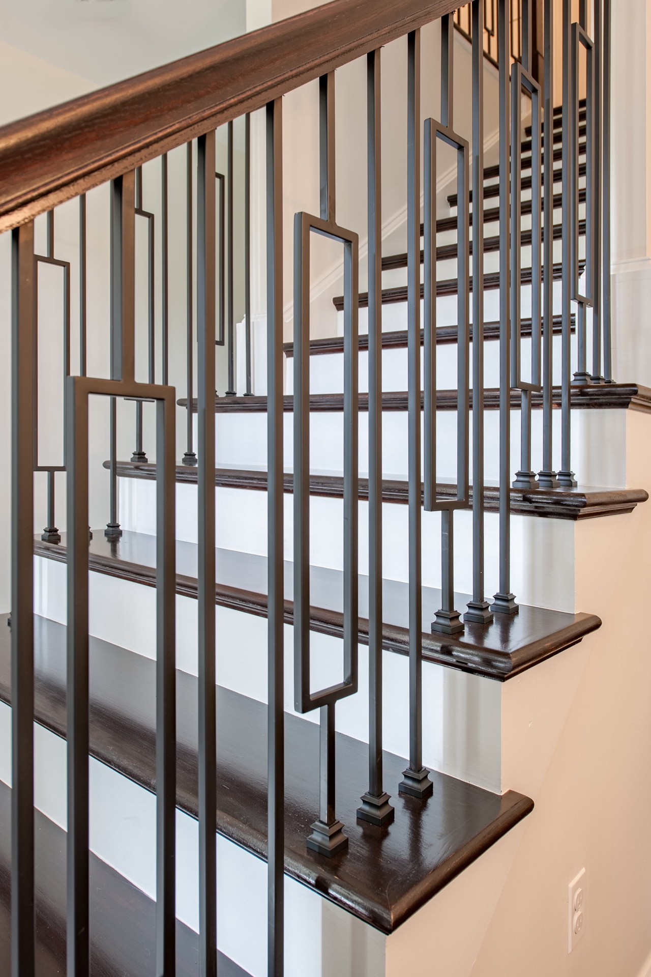 slide 4 of 6, L.J. Smith Stair Systems 1.188-in x 1.375-in Matte Black Wrought iron Flat Stair Baluster Shoe, 1 ct