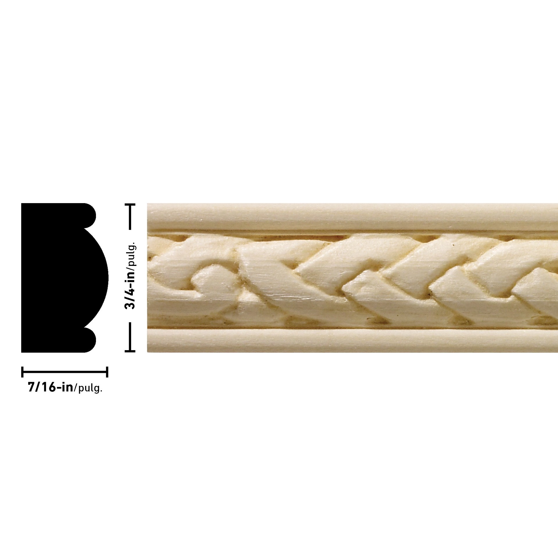 slide 3 of 4, Ornamental Mouldings Celtic Unfinished Poplar 1607 Strip Picture Frame Moulding, 1 ct