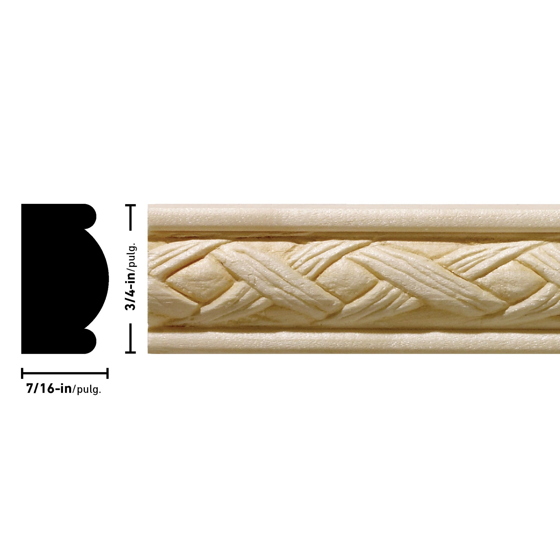 slide 3 of 5, Ornamental Mouldings Loose Weave Unfinished Poplar 1619 Strip Picture Frame Moulding, 1 ct
