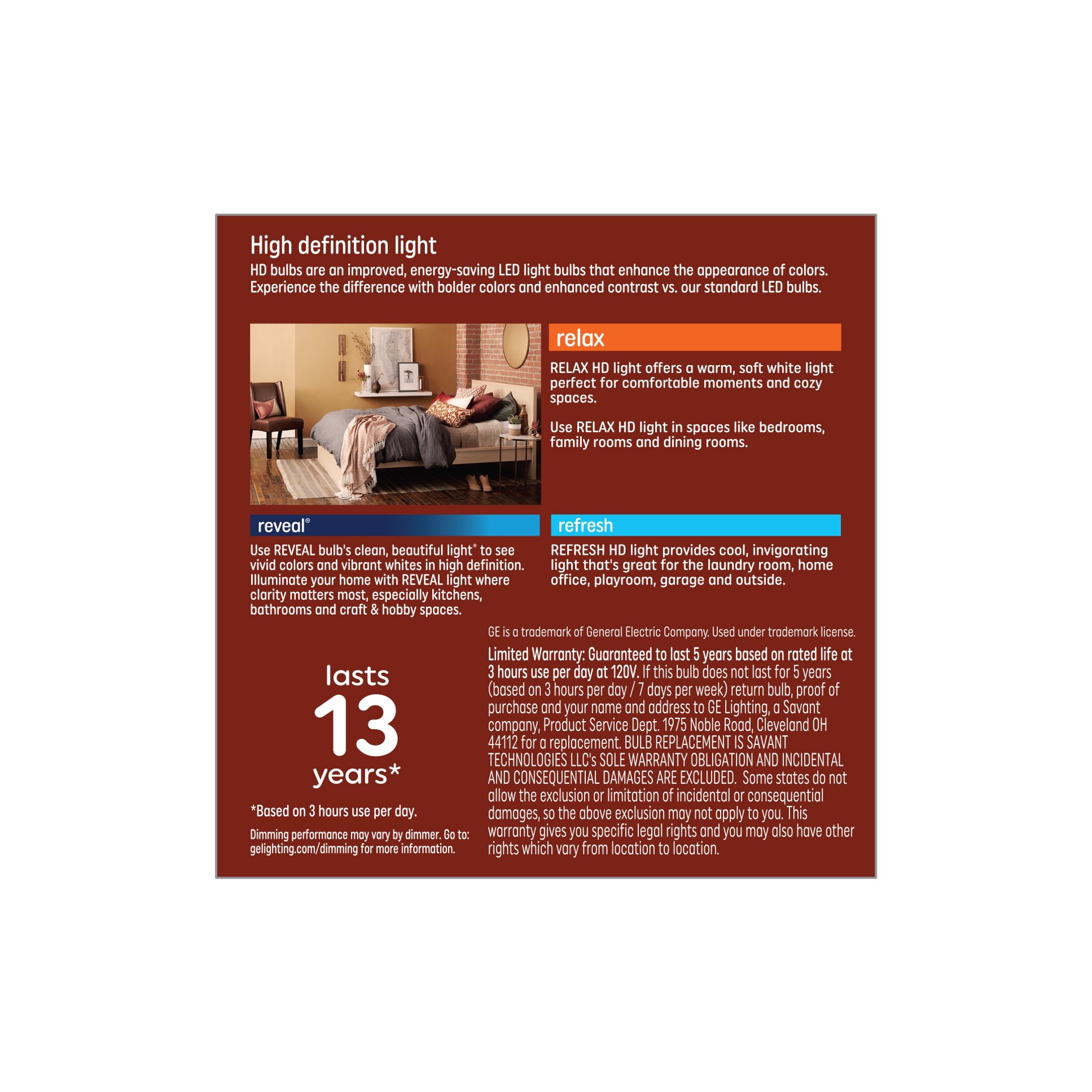 slide 4 of 6, GE Relax HD 60 -Watt EQ A15 Soft white Medium base (E-26) Dimmable LED General purpose Light Bulb 2 -Pack, 1 ct