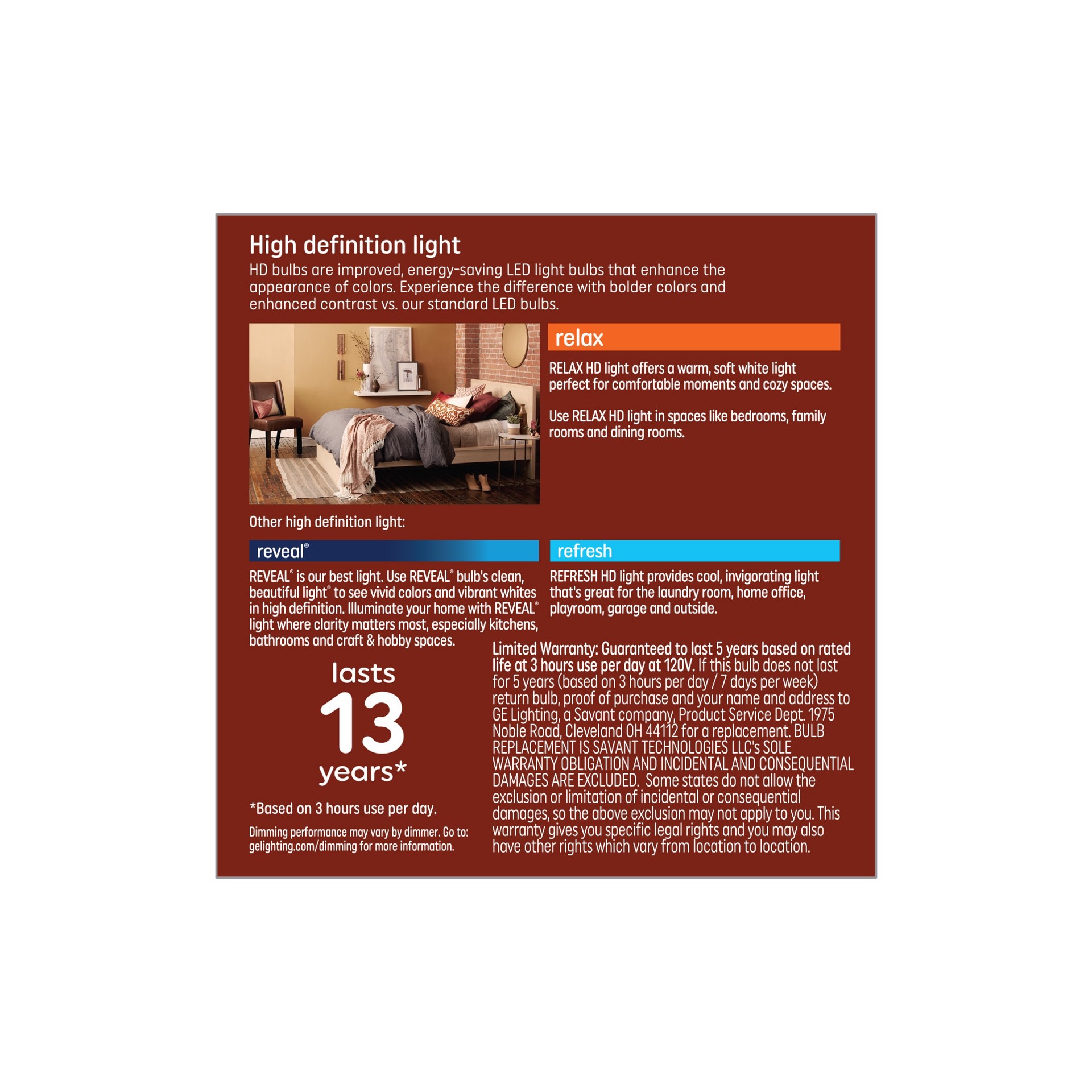 slide 4 of 4, GE Relax HD 60 -Watt EQ A15 Soft white Candelabra base (E-12) Dimmable LED General purpose Light Bulb 2 -Pack, 1 ct