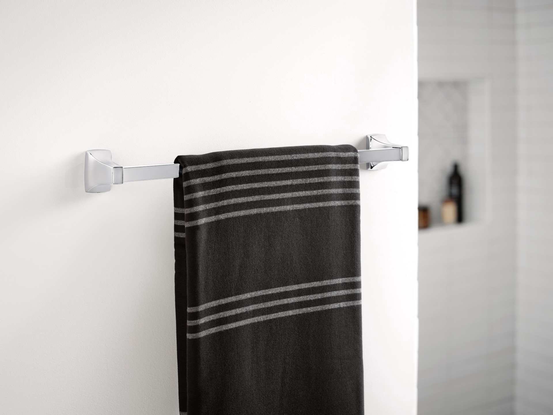 slide 6 of 6, Moen 3 -Piece Adler Chrome Decorative Bathroom Hardware Set Towel Bar, Toilet Paper Holder, Towel Ring Included, 1 ct