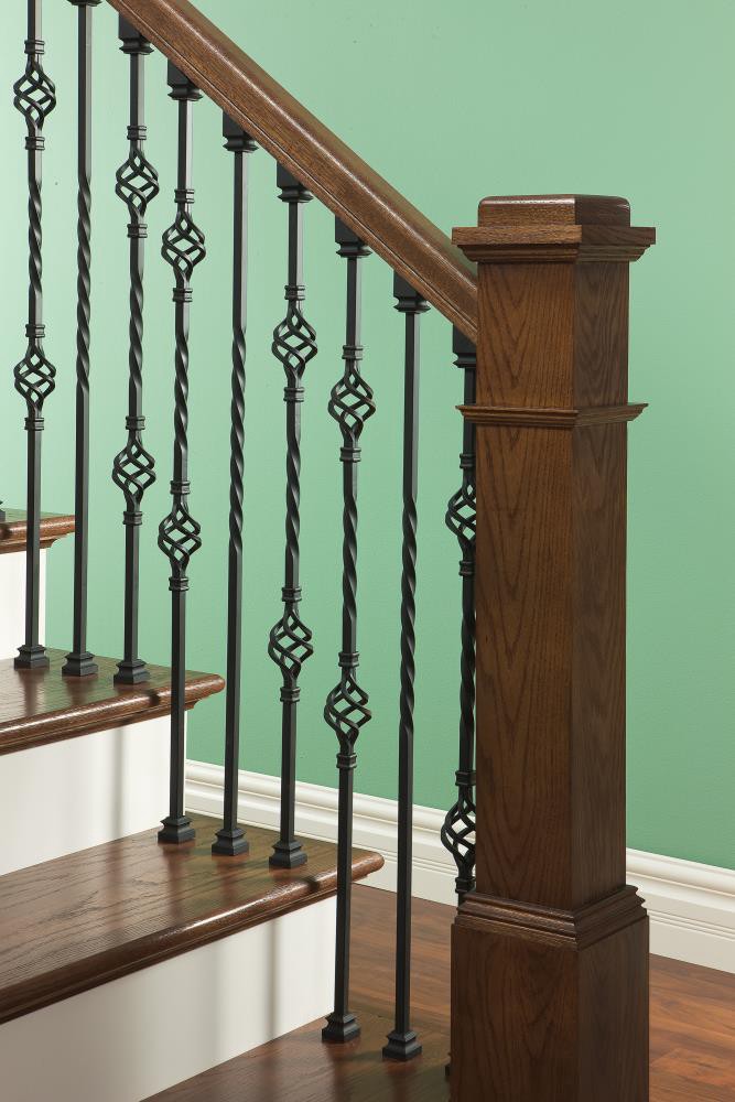 slide 3 of 4, L.J. Smith Stair Systems 56-in x 5.5-in Unfinished Red oak Craftsman Starting Stair Newel Post, 1 ct