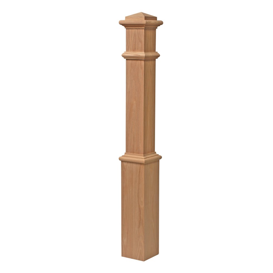 slide 1 of 4, L.J. Smith Stair Systems 56-in x 5.5-in Unfinished Red oak Craftsman Starting Stair Newel Post, 1 ct