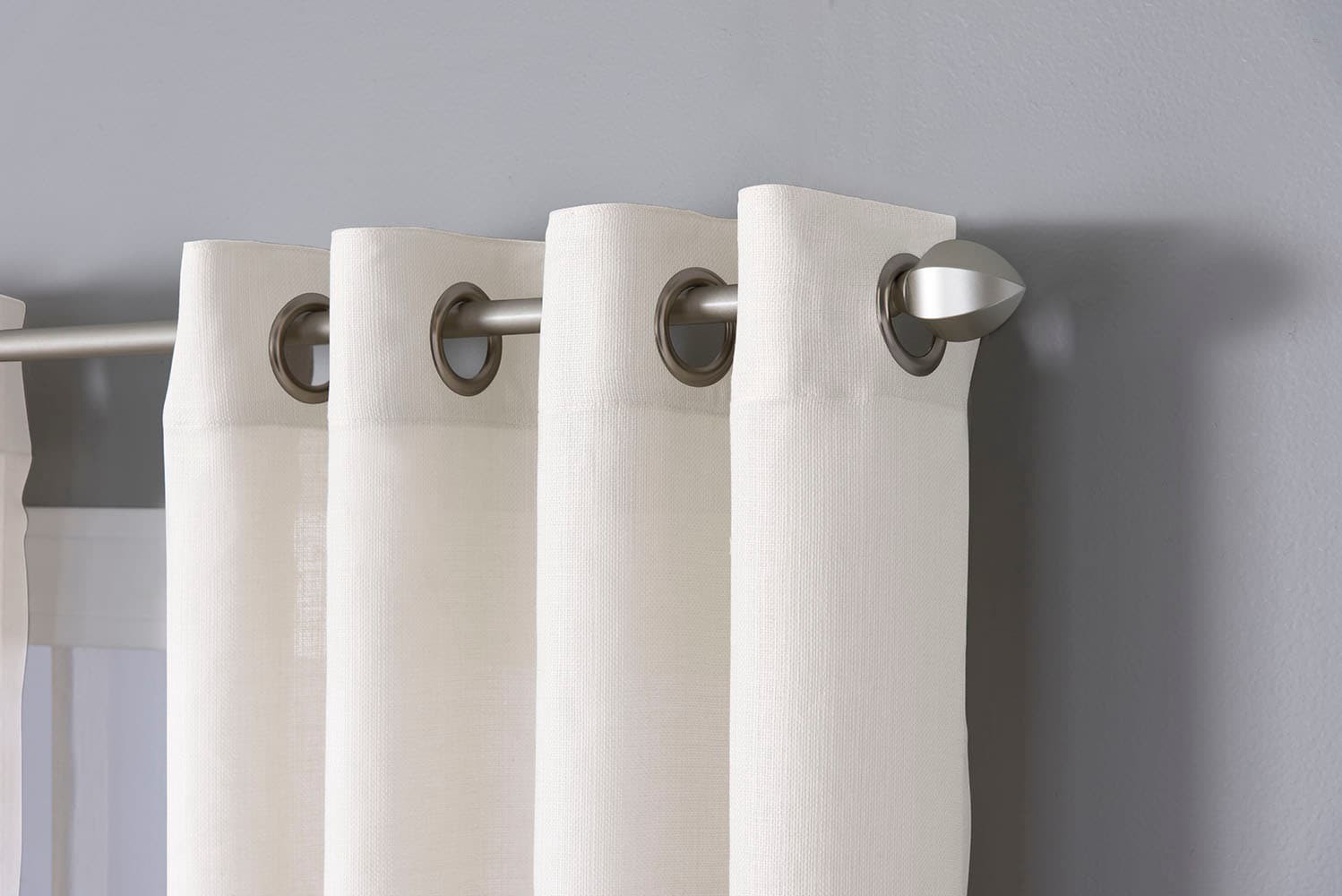 slide 4 of 5, Style Selections 84.0-in White Light filtering Grommet Single curtain panel, 1 ct