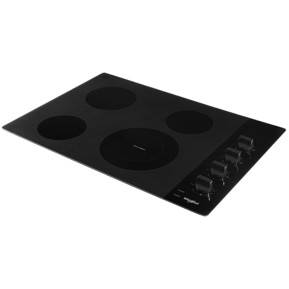 slide 2 of 6, Whirlpool 30-in 4 burners Smooth surface Black Electric Cooktop, 1 ct